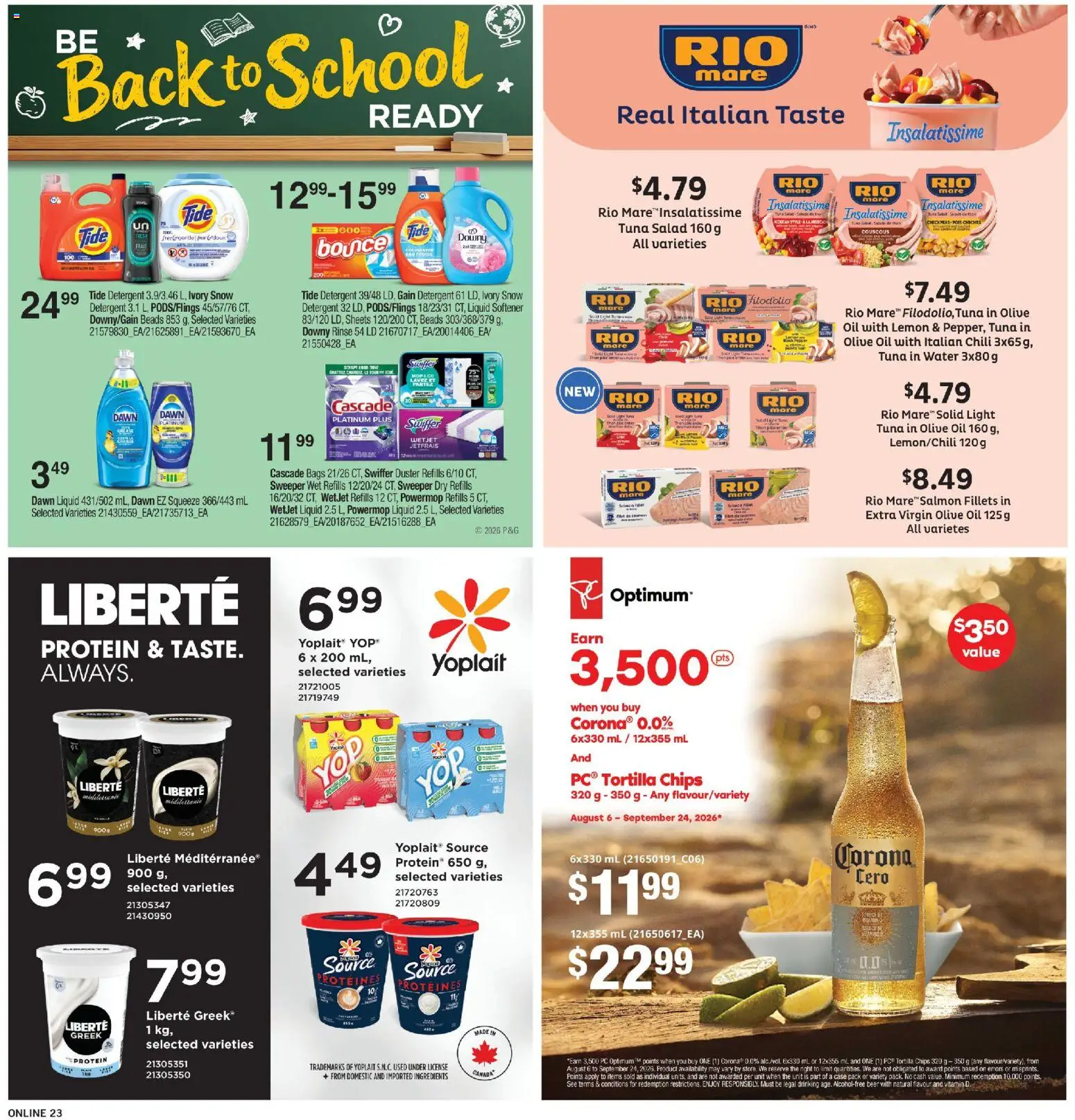 Fortinos flyer valid from Aug 13, 2026 | Page: 22 | Products: Chili, Olive oil, Protein, Ingredients