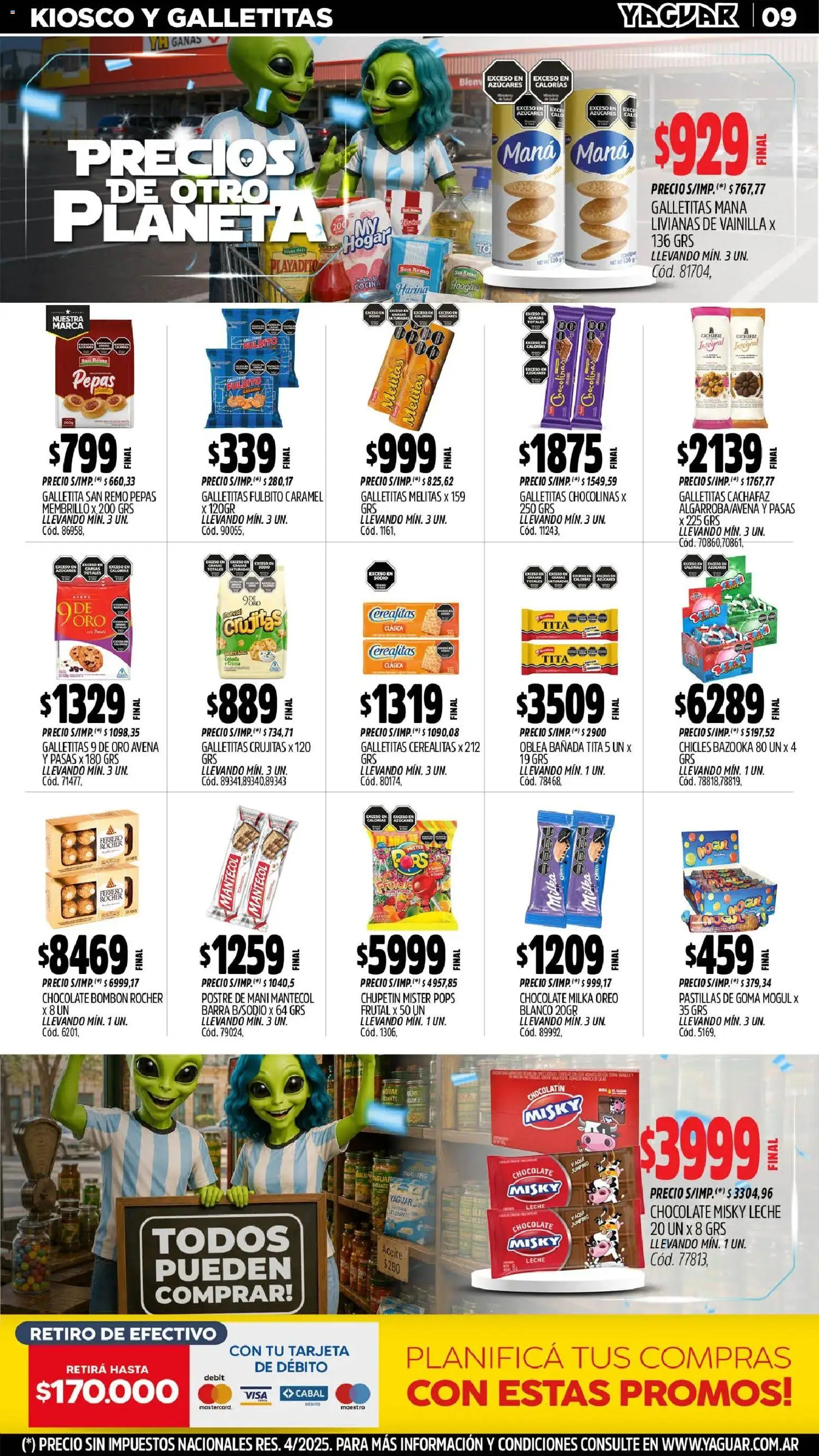Yaguar - Oferta Semanal Chaco │ válido desde el 29/06/2026 | Página: 9 | Productos: Galletitas, Aceite, Avena, Mani