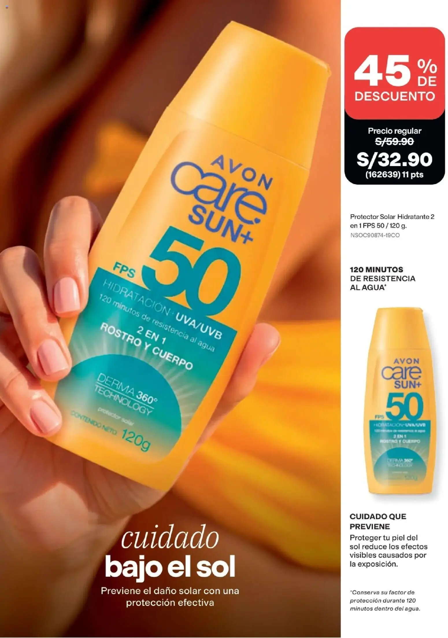 Catálogo Avon válido desde 15/09/2026 | Página: 146 | Productos: Protector solar, Bajo, Agua