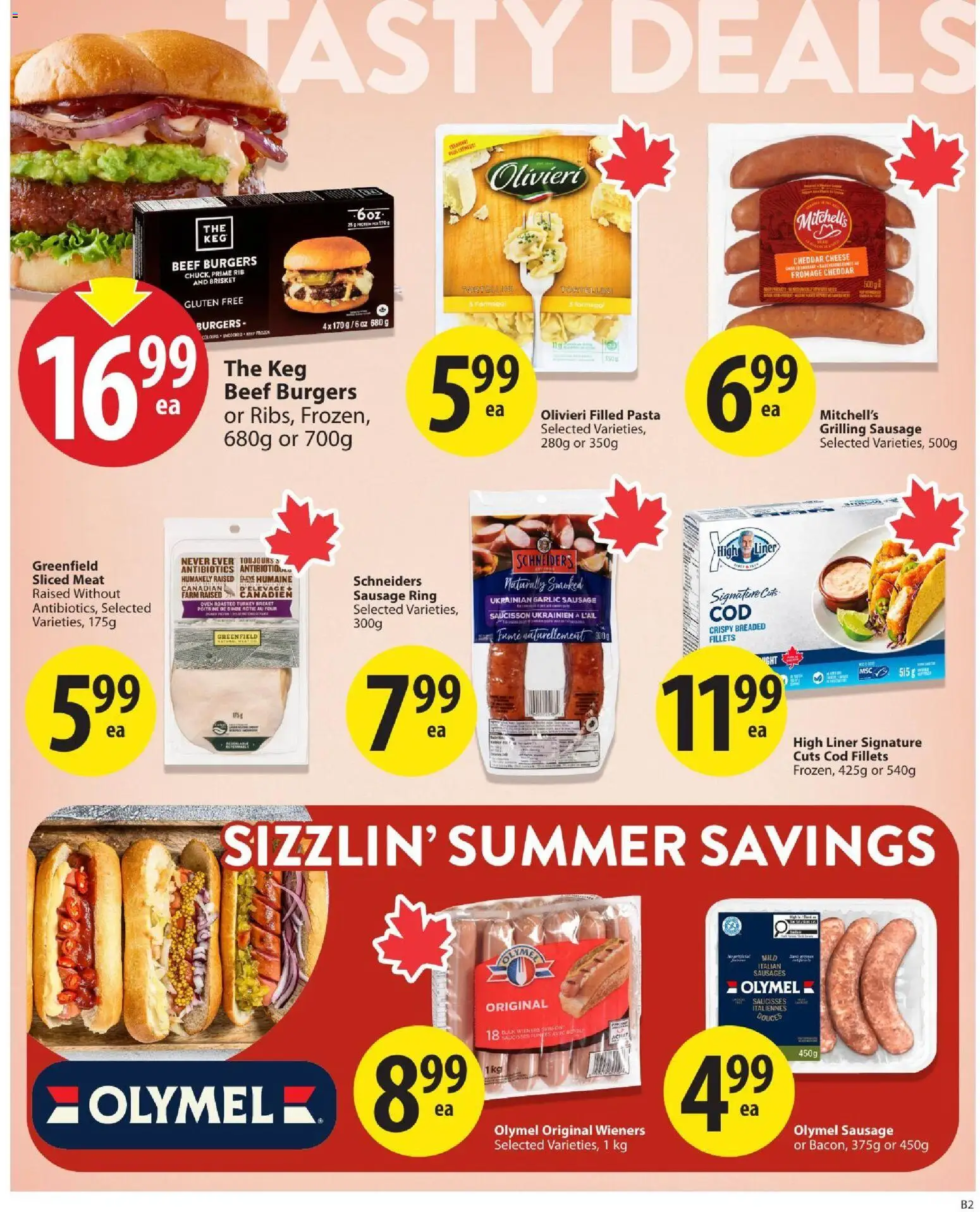 Save on foods flyer valid from Jul 16, 2026 | Page: 9 | Products: Pasta, Sausage, Cheese, Protein