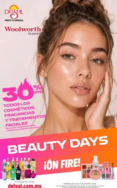 Vista previa de Del Sol y Woolworth katalog Beauty Days On Fire, nuevo folleto de la tienda, válido en México a partir del 06/08/2026