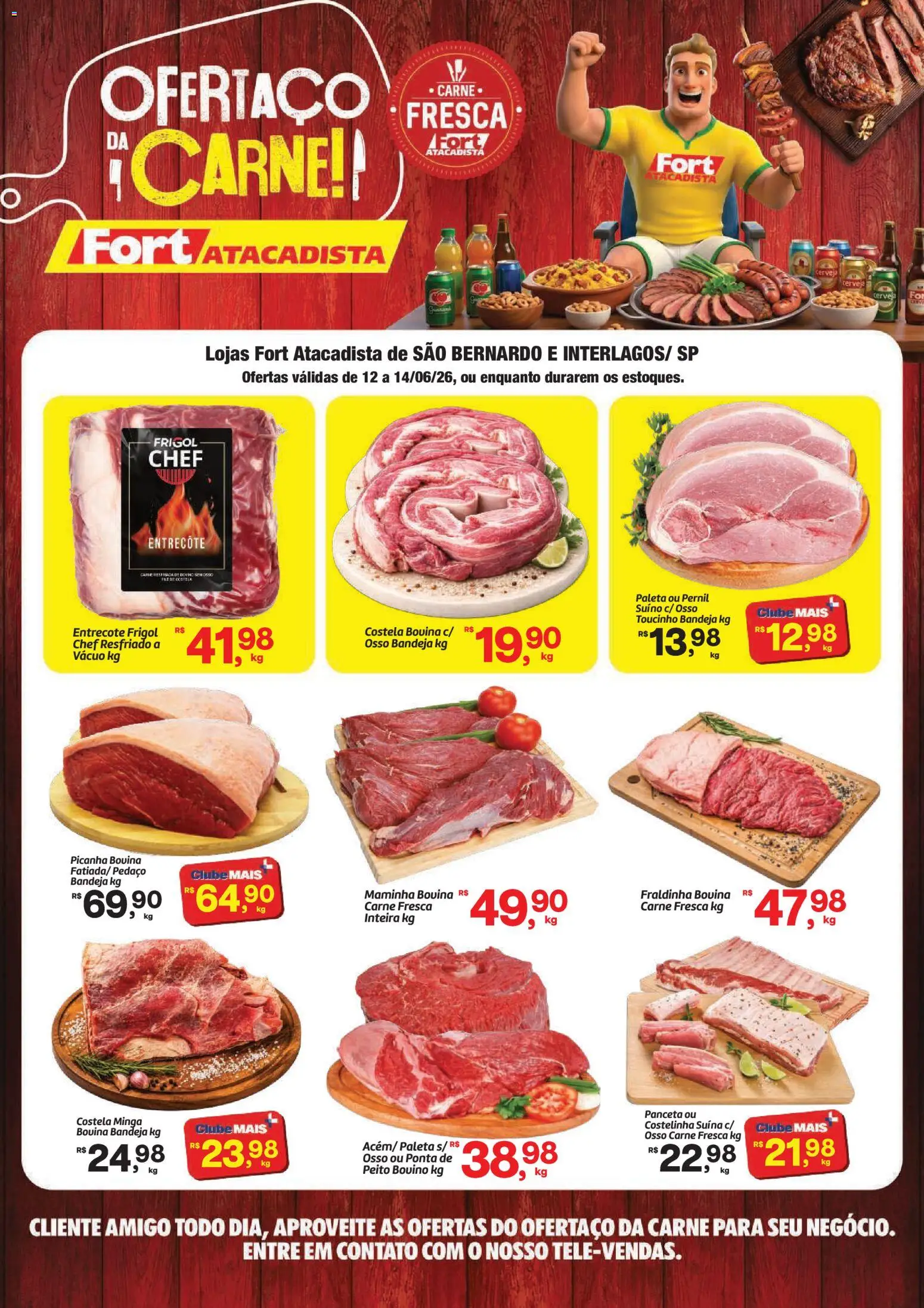 Fort Atacadista Folheto - válido de 12.06.2026 | Página: 1 | Produtos: Fraldinha, Maminha, Picanha, Cerveja