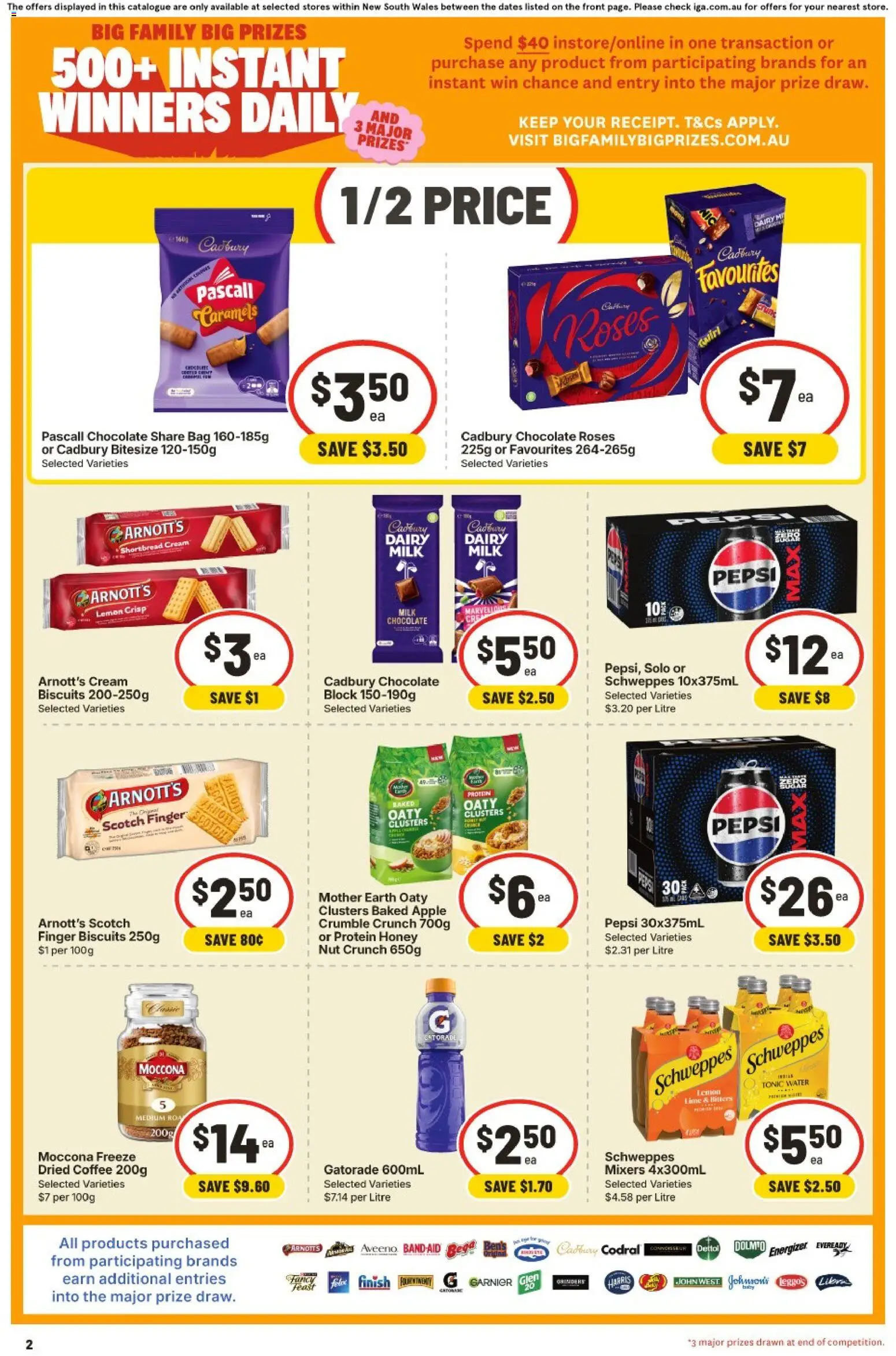 IGA catalogue - valid from 08/07/2026 | Page: 2 | Products: Chocolate, Pepsi, Biscuits, Moccona