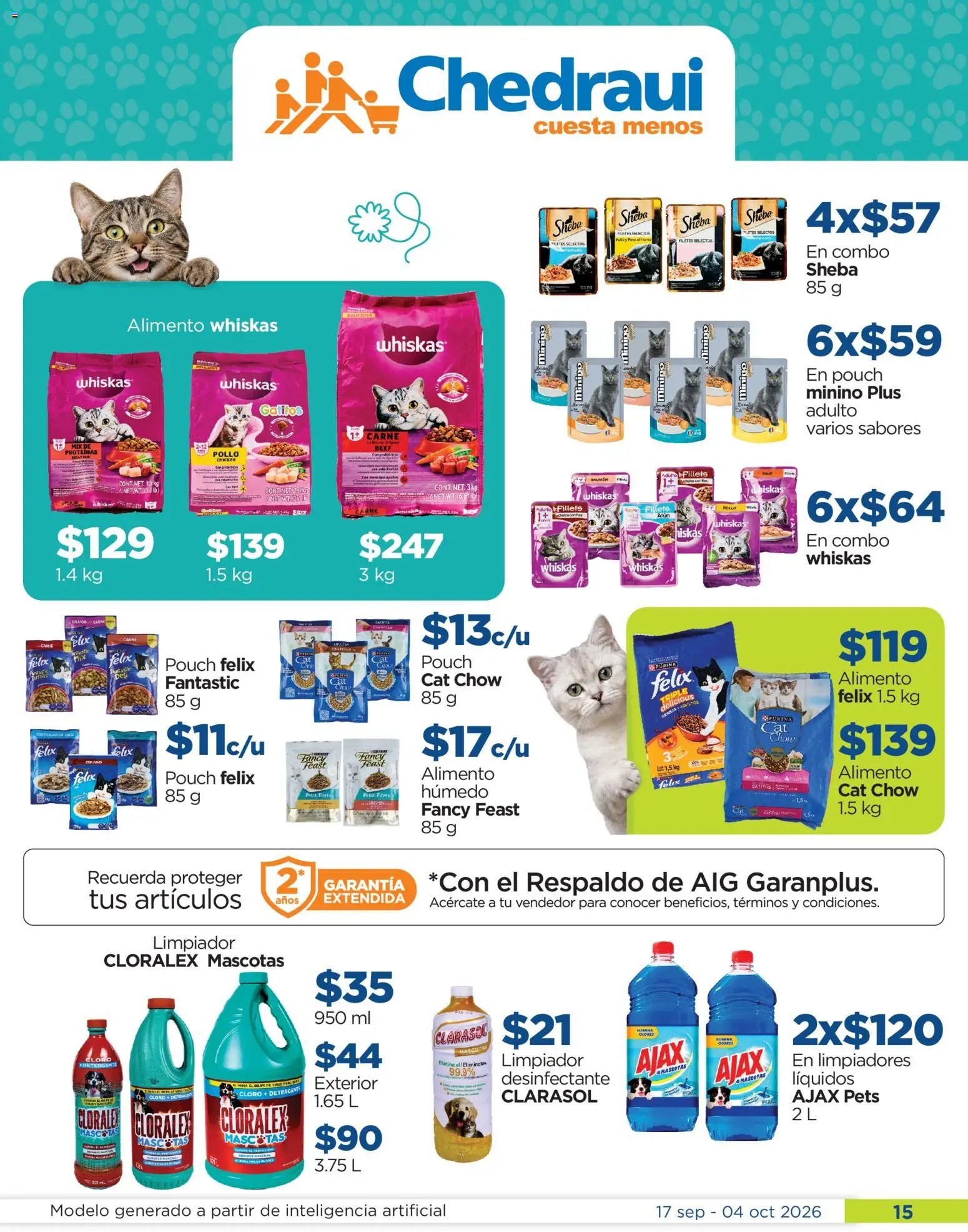 Nuevas ofertas de Chedraui válidas en toda la República Mexicana desde el 17/09/2026. ¡Encuentra las mejores ofertas en Chedraui folleto! | Página: 15 | Productos: Pollo, Filete, Limpiador, Pavo