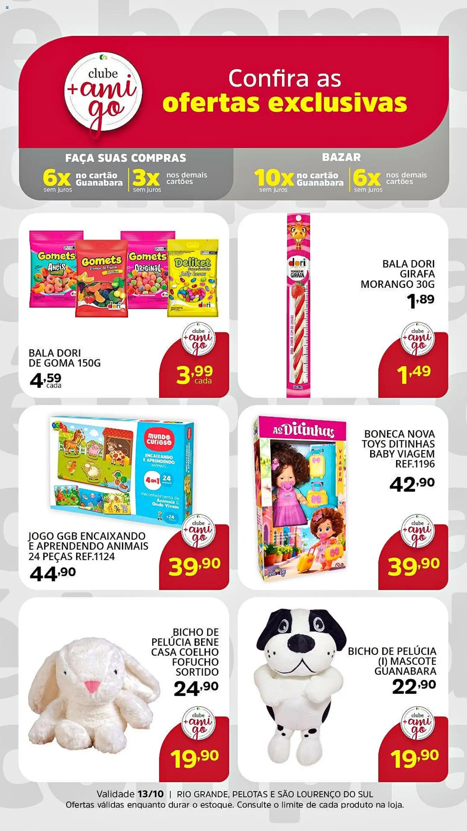 Supermercado Guanabara Folheto - válido de 01/10/2026 | Página: 1 | Produtos: Boneca, Faca, Coelho, Bala