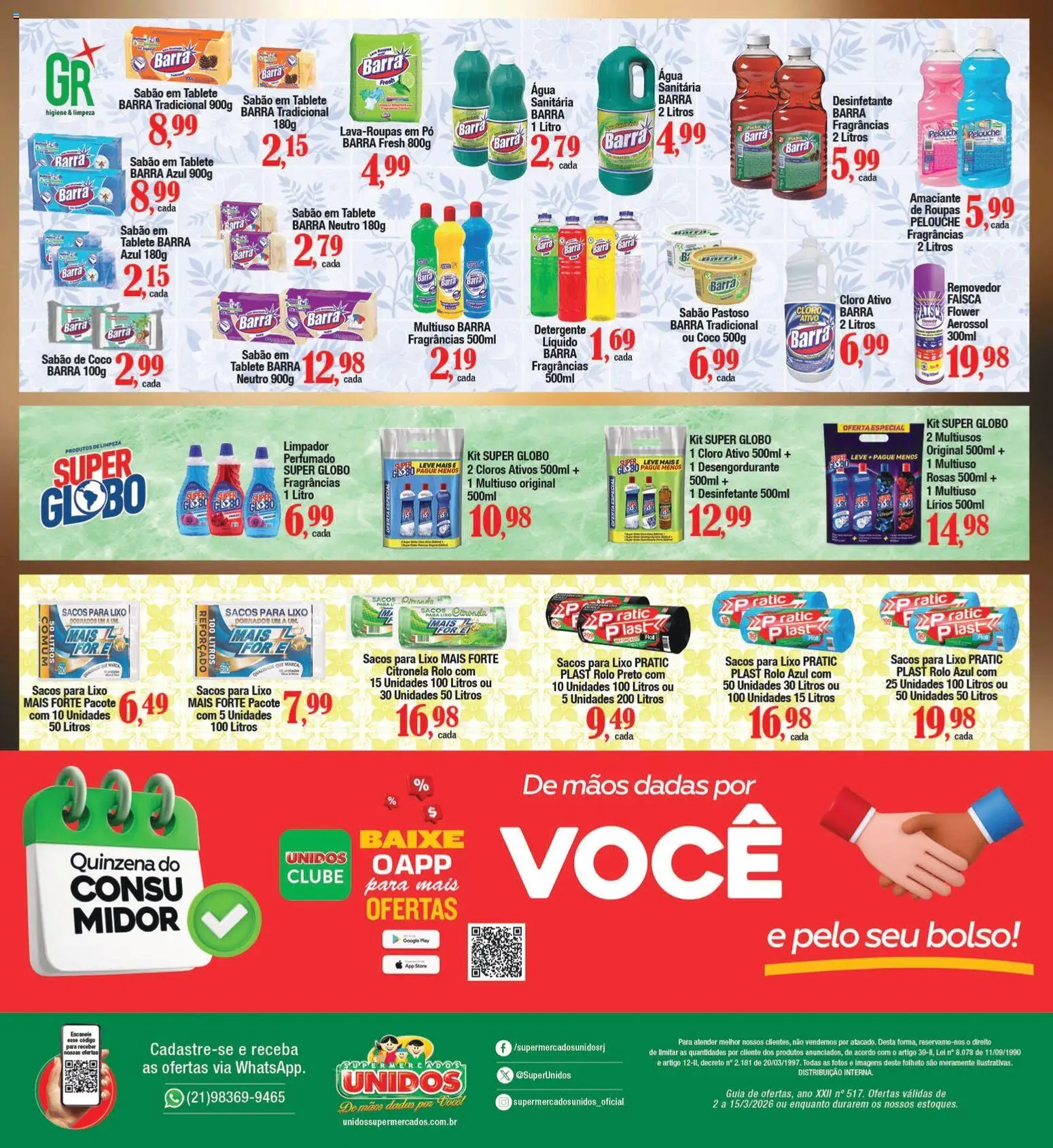 Supermercados Unidos Folheto - válido de 02.03.2026 | Página: 12 | Produtos: Coco, Sabão em barra, Detergente, Água sanitária