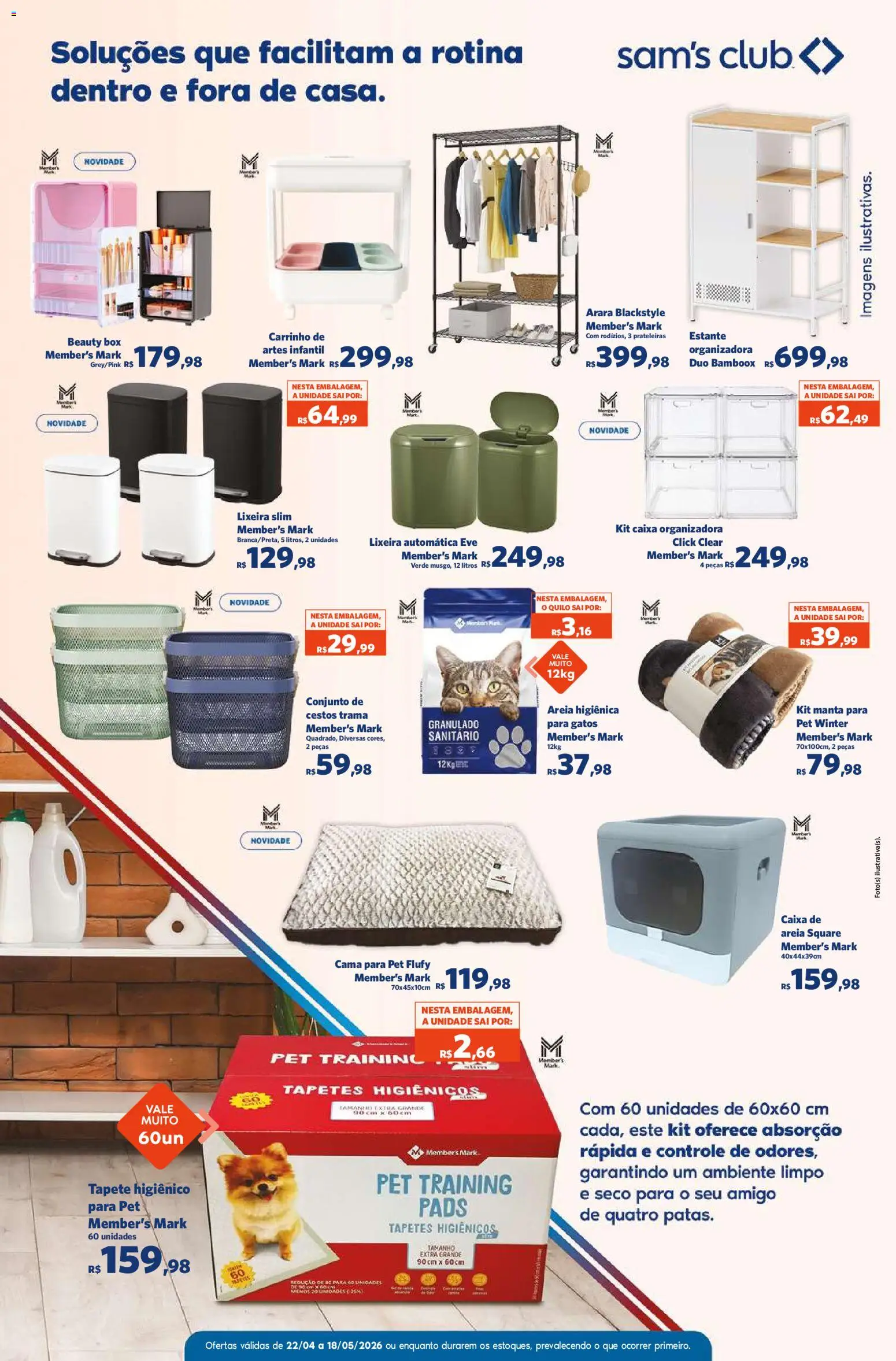 Sam's Club Folheto - válido de 22.04.2026 | Página: 13 | Produtos: Caixa, Carrinho, Tapete higiênico, Granulado