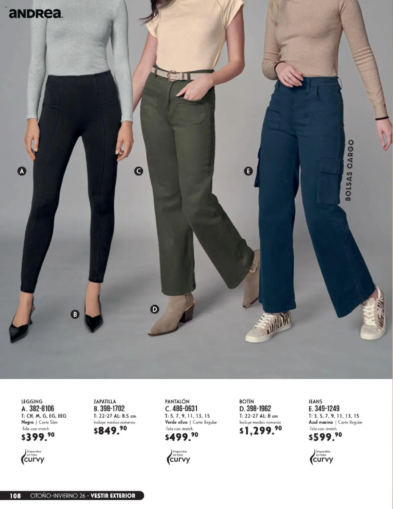 Nuevas ofertas de Andrea válidas en toda la República Mexicana desde el 23/08/2026. ¡Encuentra las mejores ofertas en Andrea catálogo Vestir! | Página: 108 | Productos: Botín