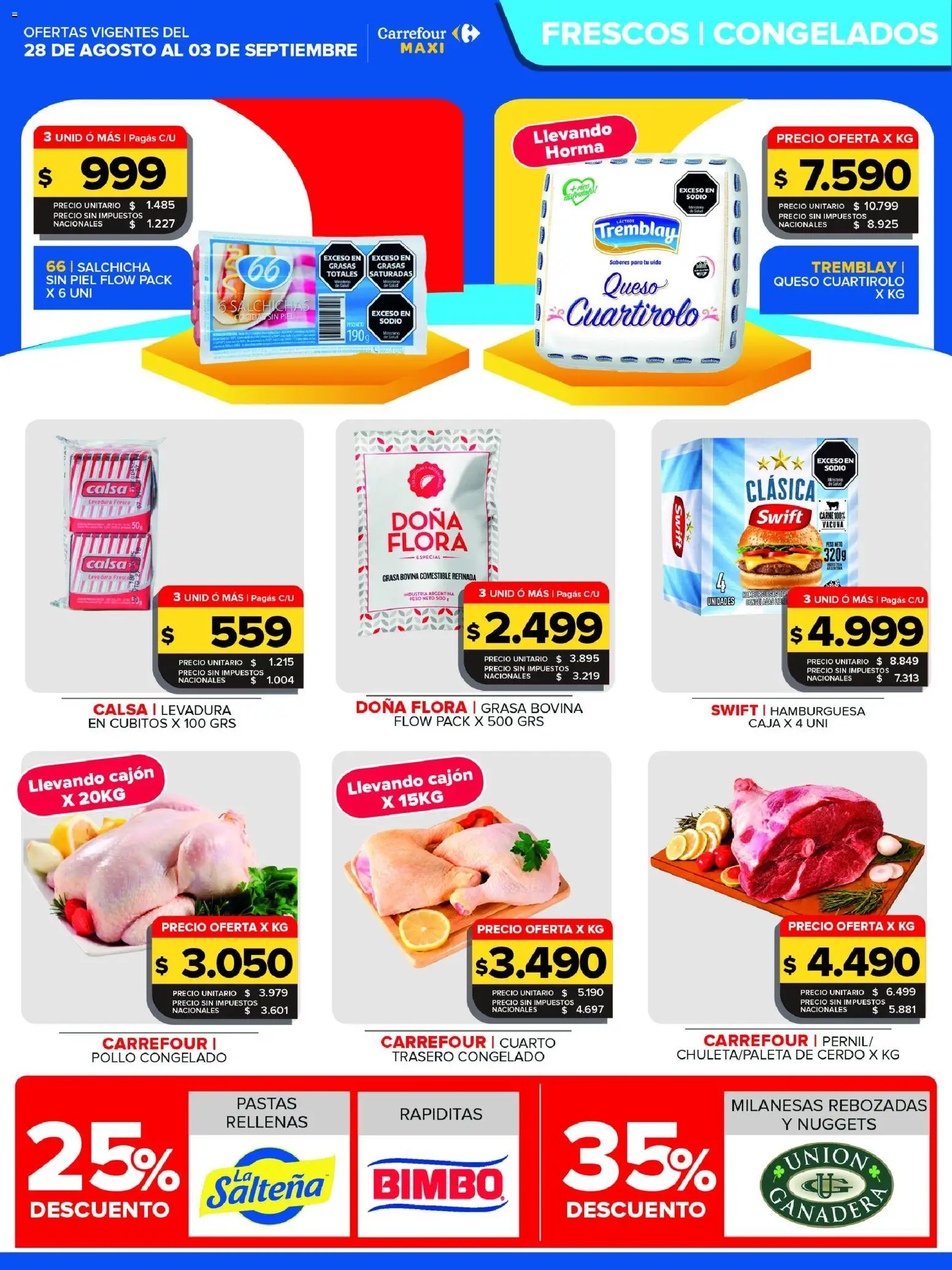 Carrefour Maxi catálogo │ válido desde el 28/08/2026 | Página: 9 | Productos: Levadura, Caja, Hamburguesa, Queso