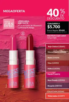 Vista previa Avon -  Campaña 6/2026 válido desde el 01.06.2026 | Página: 196 | Productos: Lápiz labial, Vino