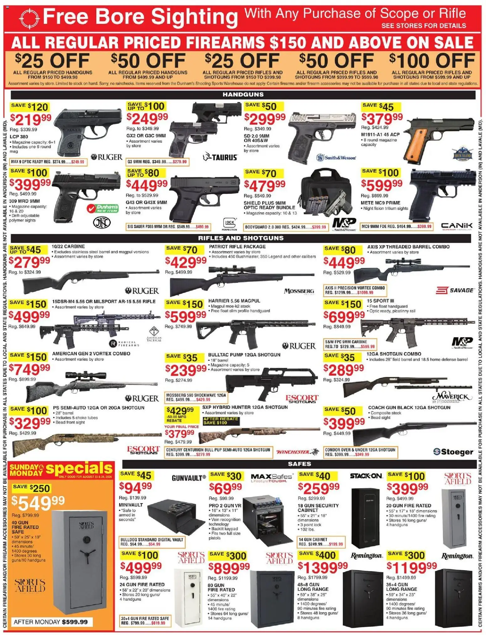 Dunham's Sports Weekly Ad - valid from 08/22/2026 | Page: 4 | Products: Pump, Shotgun, Magazine, Rifle