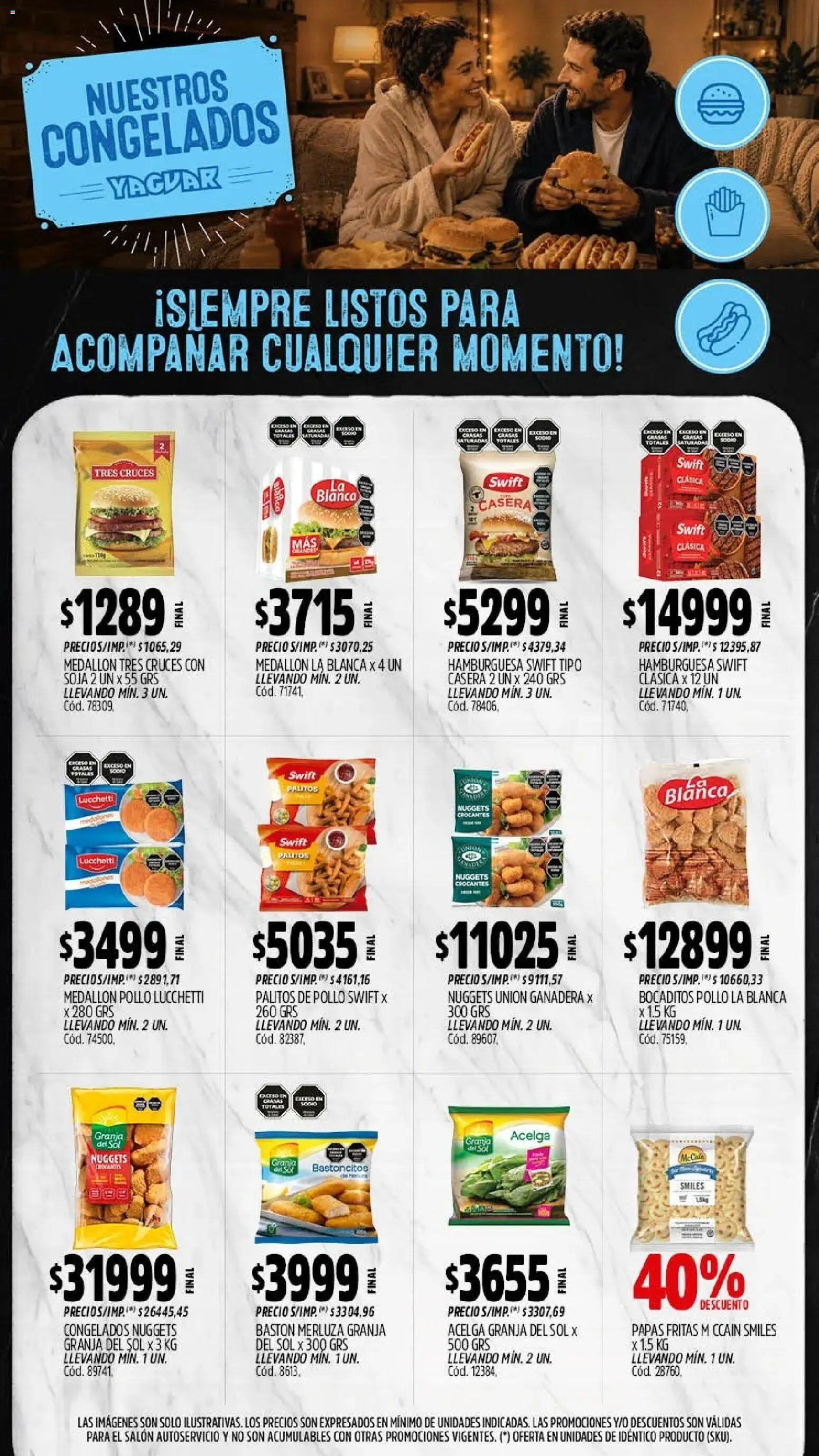 Yaguar - Oferta Semanal Mendoza │ válido desde el 28/09/2026 | Página: 9 | Productos: Acelga, Hamburguesa, Papas, Papas fritas