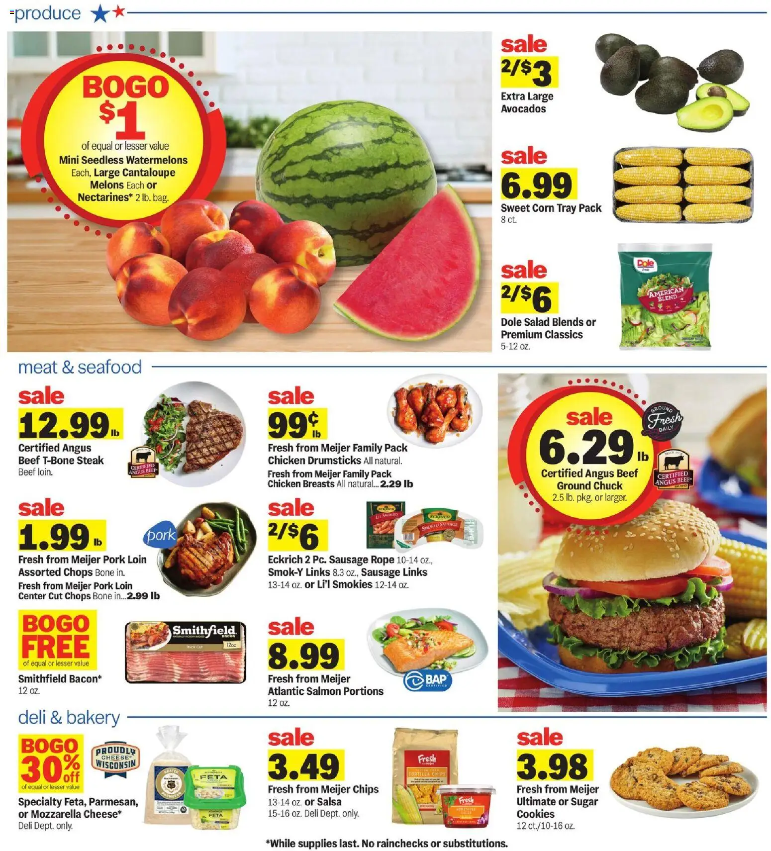 Meijer Weekly Ad - valid from 07/15/2026 | Page: 2 | Products: Chicken breasts, Chips, Sausage, Salmon