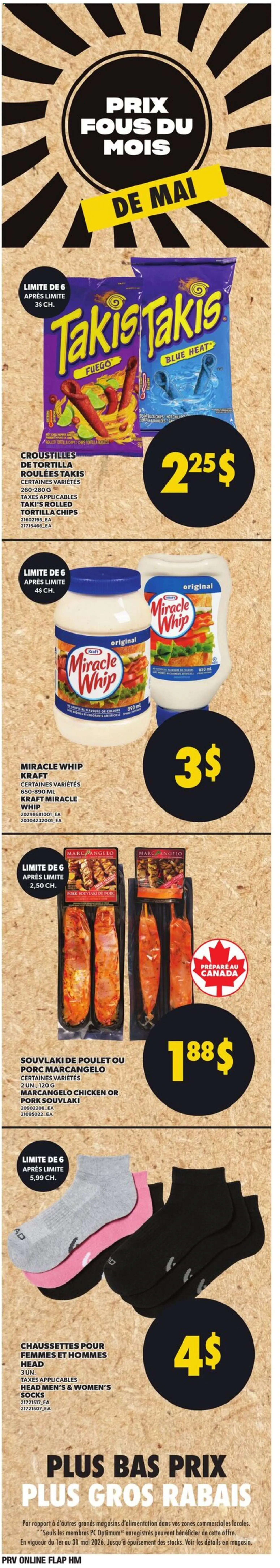 Provigo flyer valid from 07.05.2026 | Page: 5 | Products: PC, Socks, Chicken, Pork