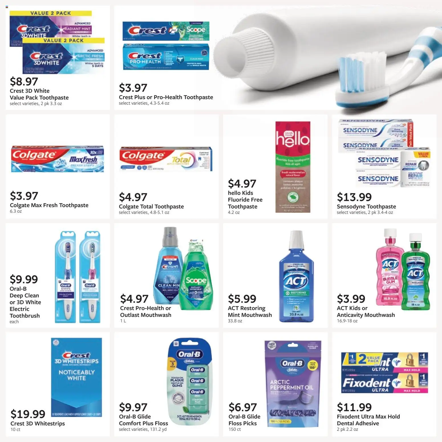 Fareway Monthly Ad - valid from 08/03/2026 | Page: 37 | Products: Adhesive, Peppermint, Toothpaste, Mouthwash