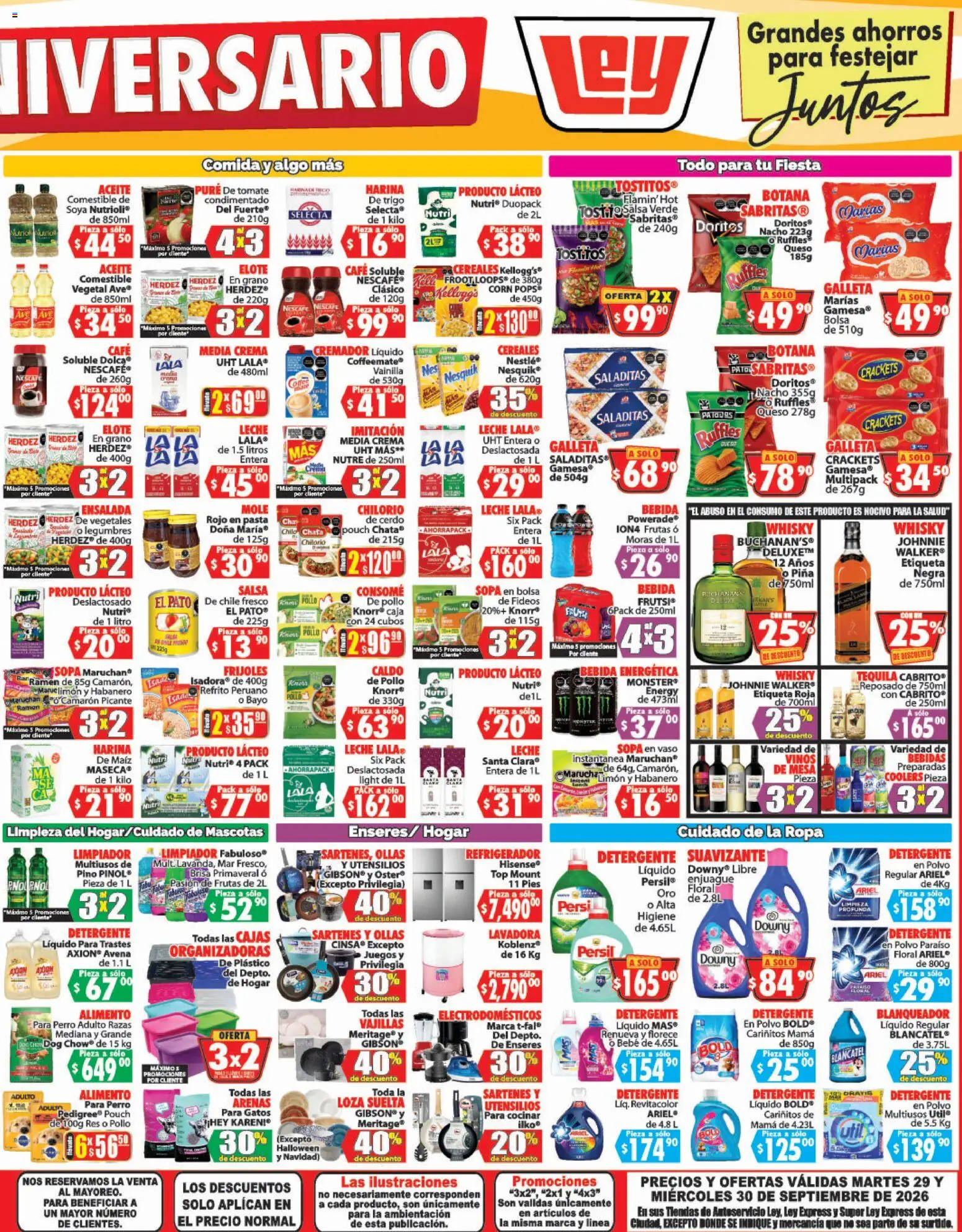 Nuevas ofertas de Casa Ley válidas en toda la República Mexicana desde el 29/09/2026. ¡Encuentra las mejores ofertas en Casa Ley folleto Autoservicio! | Página: 4 | Productos: Sopa, Pure de Tomate, Puré, Ollas