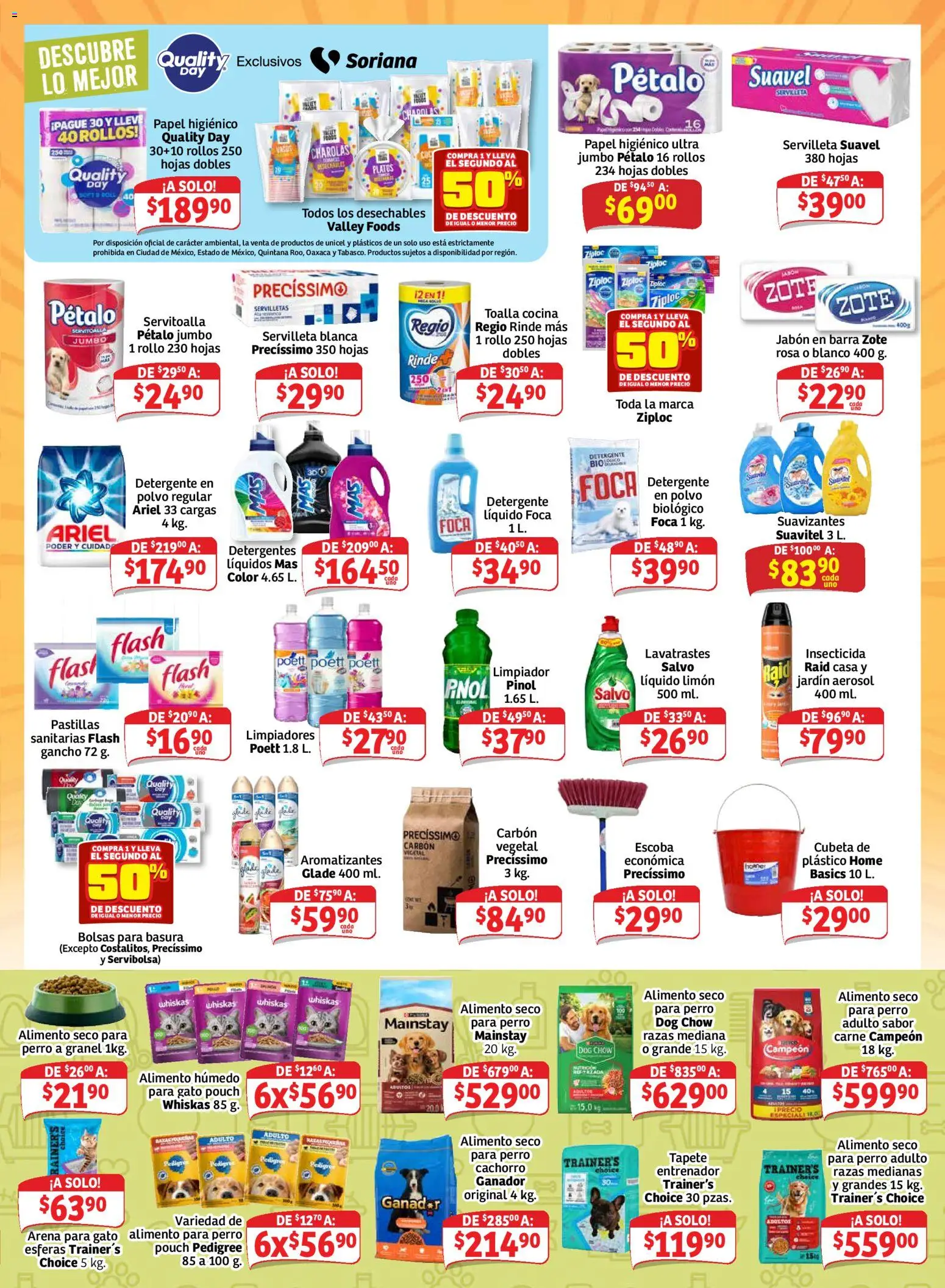 Nuevas ofertas de Soriana válidas en toda la República Mexicana desde el 11/09/2026. ¡Encuentra las mejores ofertas en Soriana Mercado - Ahorro constante y sonante Mercado Nacional! | Página: 5 | Productos: Detergente, Cocina, Tapete, Bolsas para basura