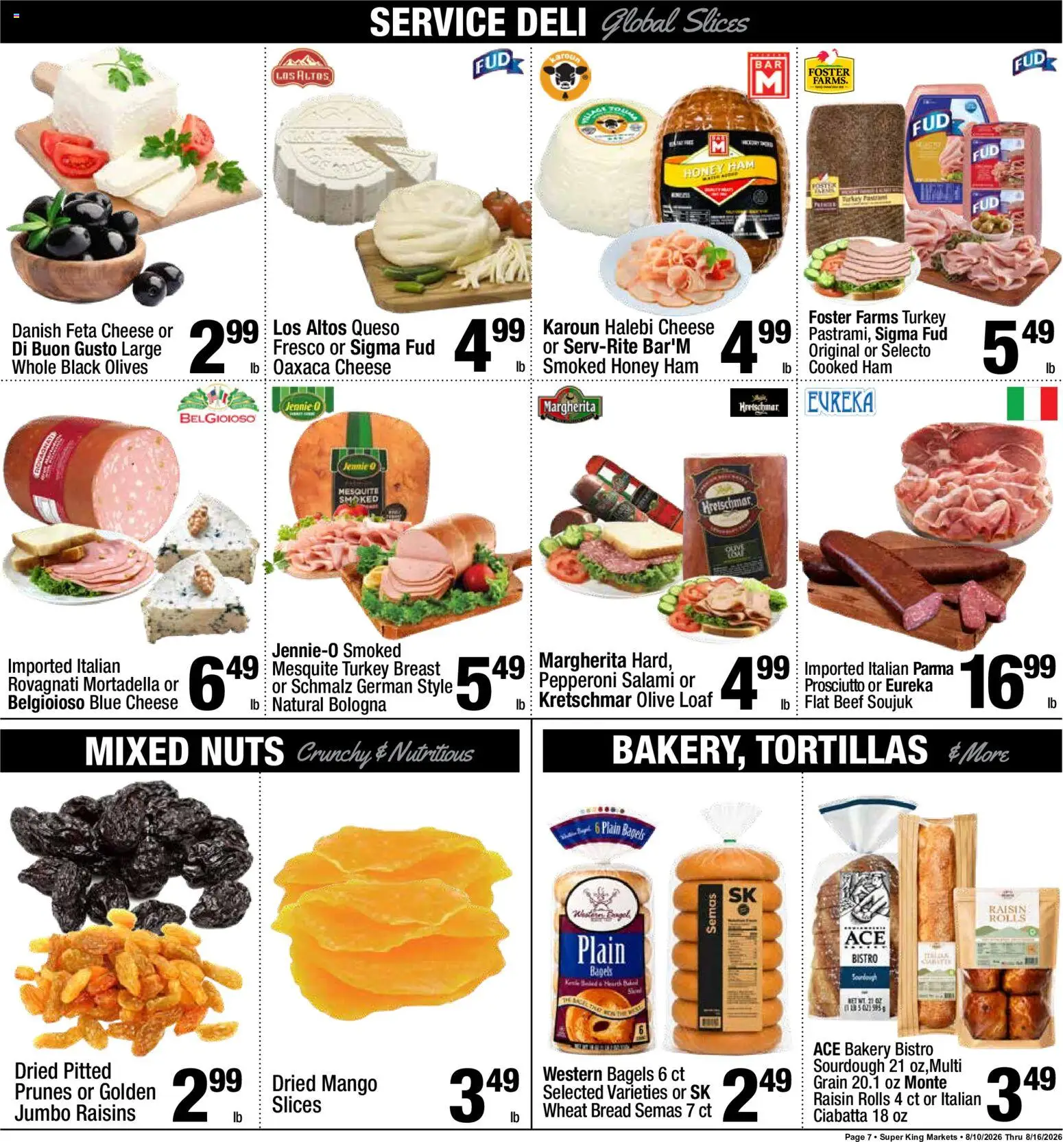 Super King Ad - valid from 08/10/2026 | Page: 8 | Products: Salami, Olives, Raisins, Mortadella