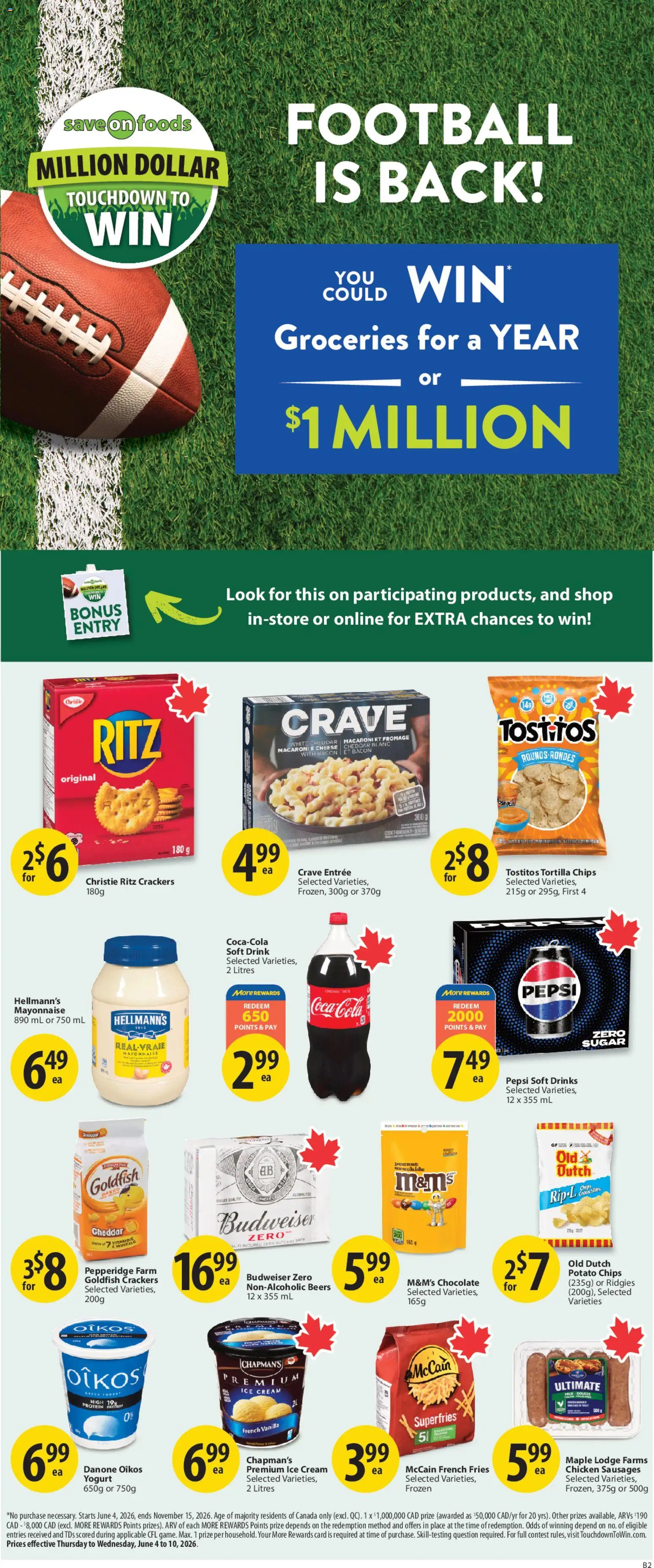 Save on foods flyer valid from 04.06.2026 | Page: 31 | Products: Chips, Cream, Cheese, Chocolate