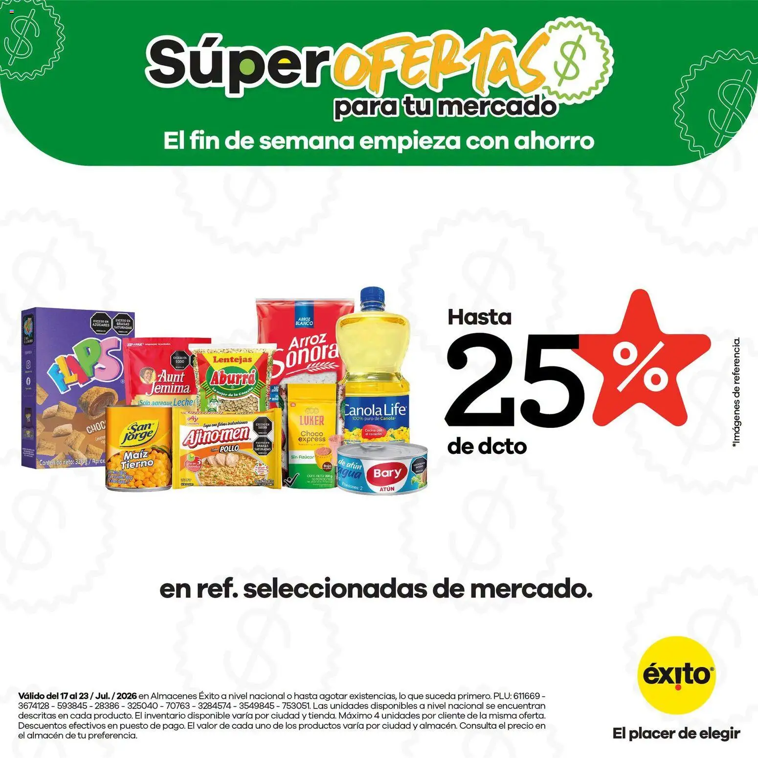 Éxito revista - valida desde el 17/07/2026 | Página: 4 | Productos: Fideos, Azucar, Cocina, Leche