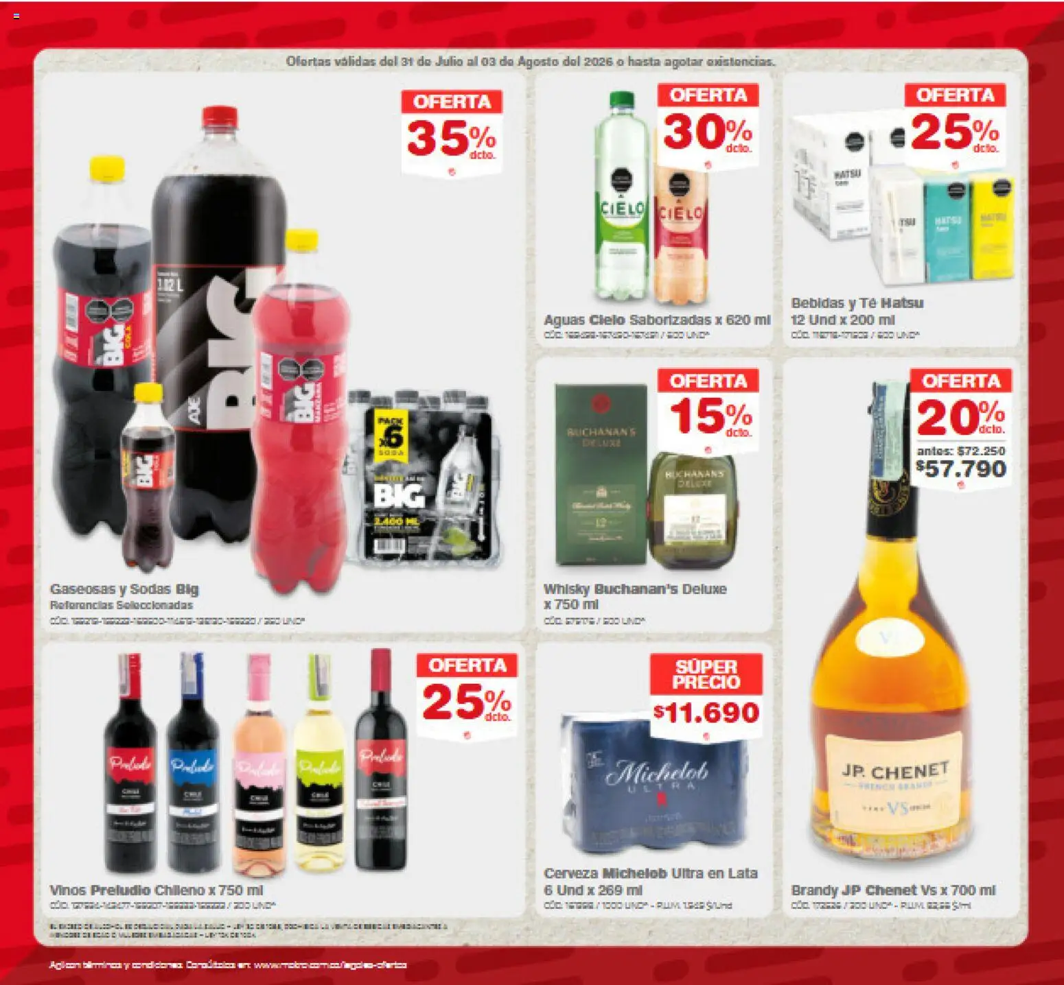 Makro revista - valida desde el 31/07/2026 | Página: 6 | Productos: Té, Whisky, Gorro pescador, Cerveza