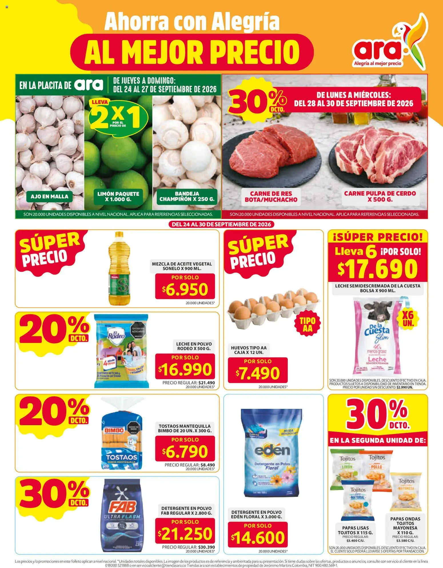 Ara revista - valida desde el 24/08/2026 | Página: 3 | Productos: Carne, Sobre, Limón, Mayonesa