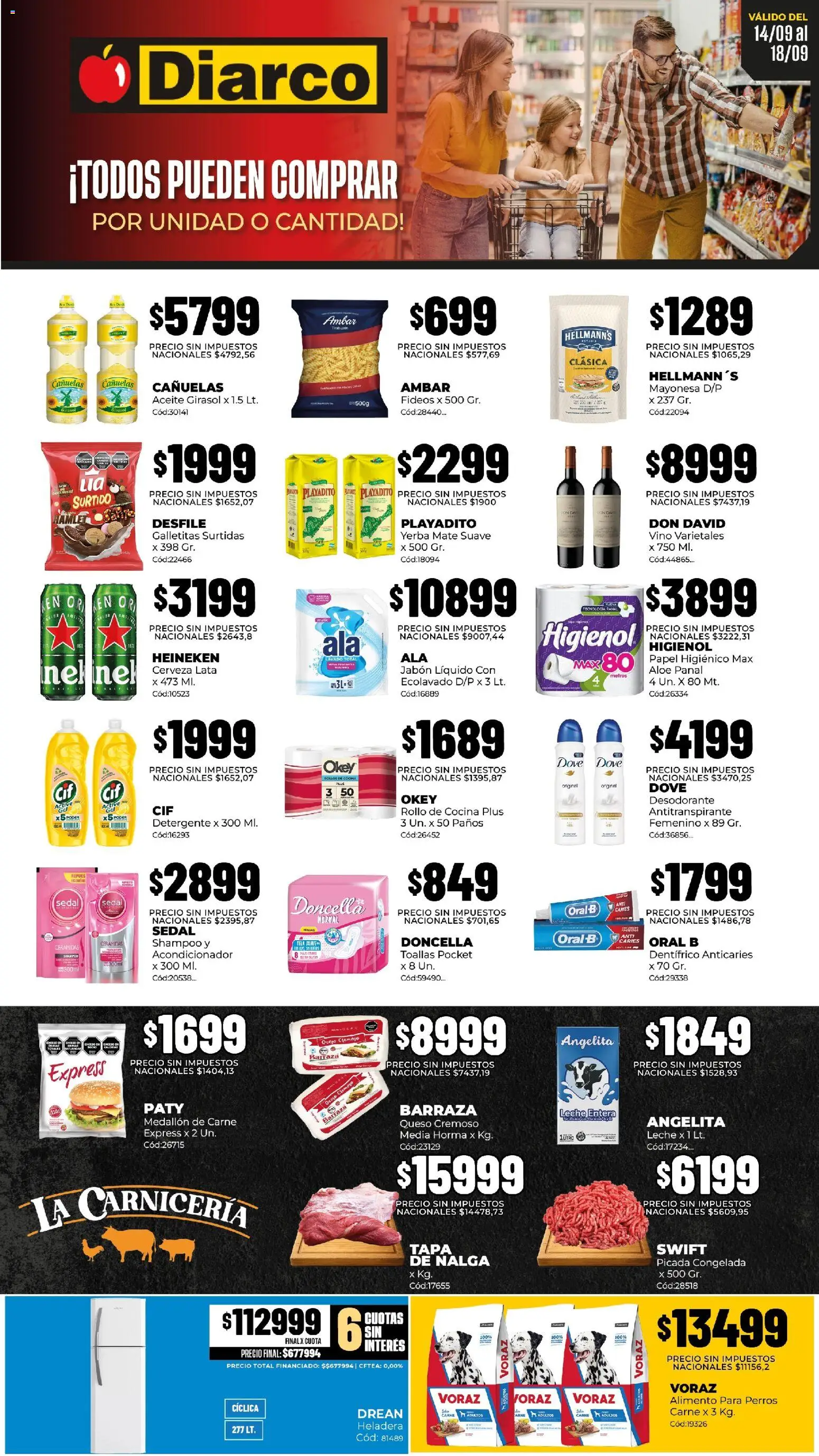 Diarco - Ofertas en Centro del País (Pueblo) │ válido desde el 14/09/2026 | Página: 1 | Productos: Papel higiénico, Mate, Galletitas, Cerveza