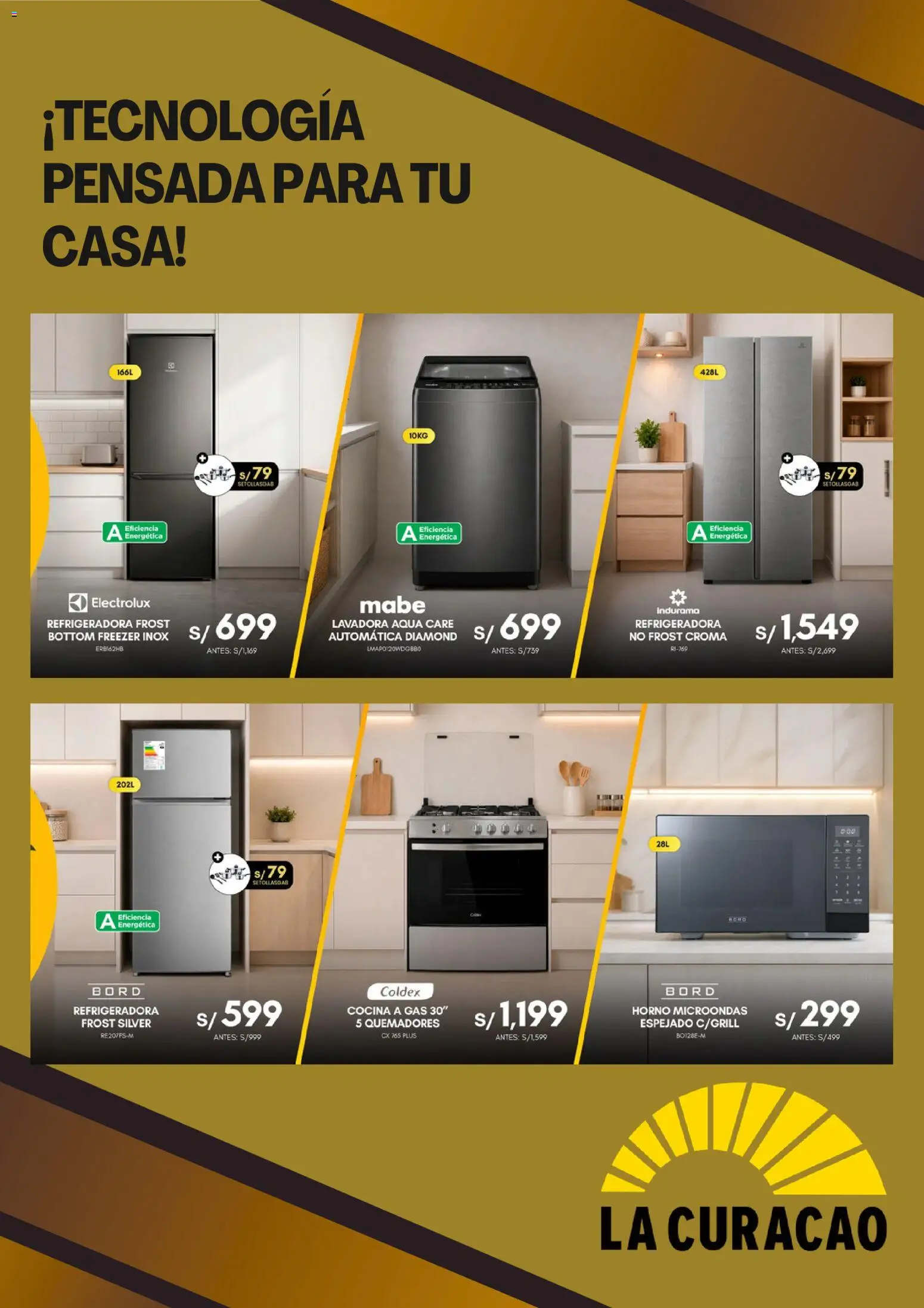 Catálogo La Curacao válido desde 07/09/2026 | Página: 3 | Productos: Lavadora, Horno, Horno microondas, Cocina