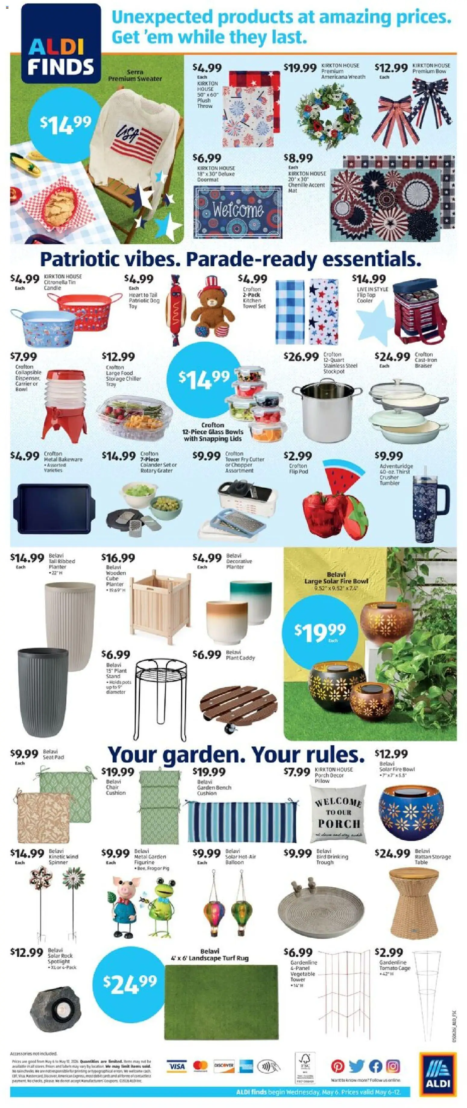 Aldi Weekly Ad - valid from 06.05.2026 | Page: 2 | Products: Pillow, Table, Bow, Cutter