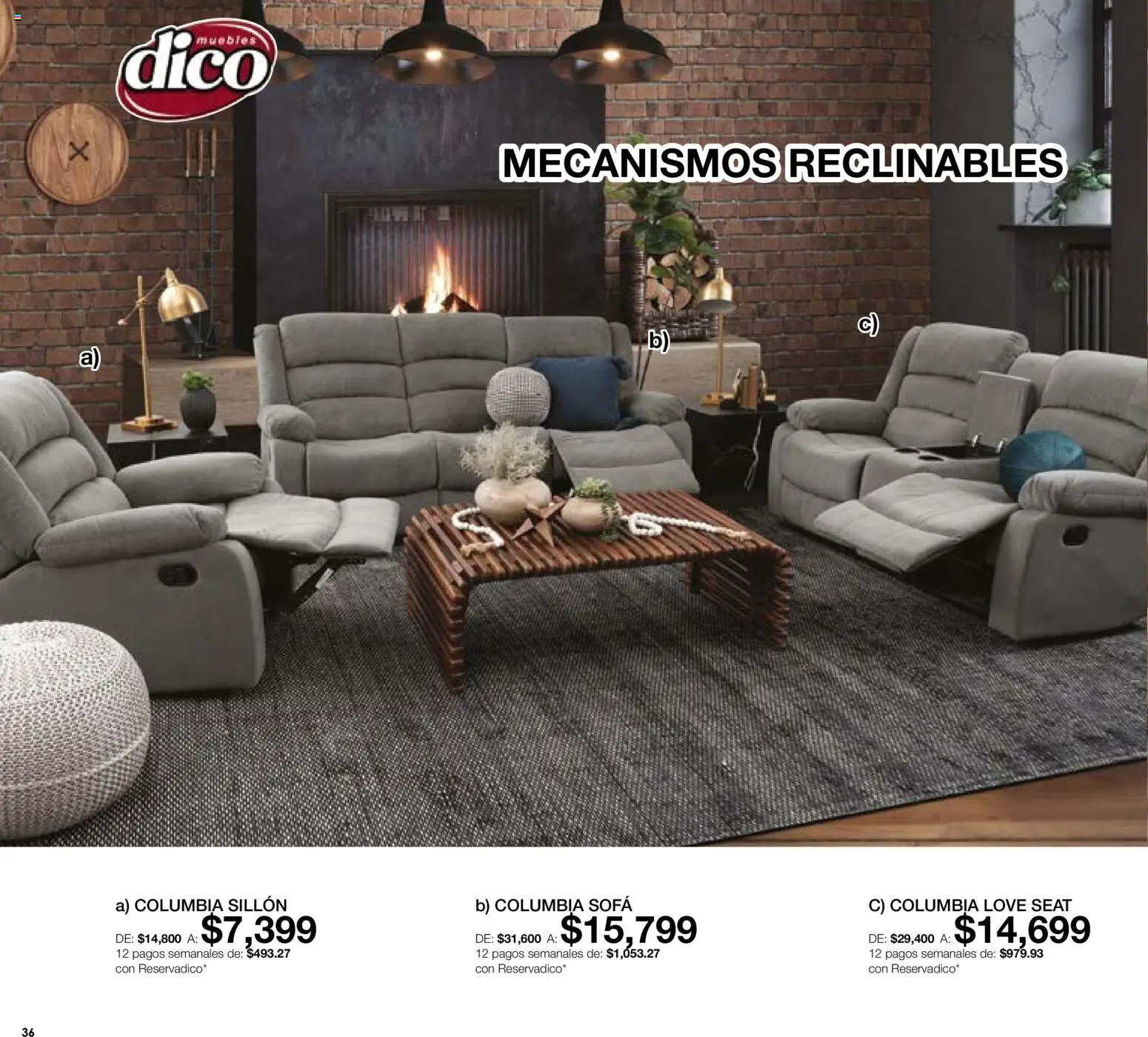 Nuevas ofertas de Muebles Dico válidas en toda la República Mexicana desde el 01/07/2026. ¡Encuentra las mejores ofertas en Muebles Dico catálogo! | Página: 36 | Productos: Sofá, Sillón