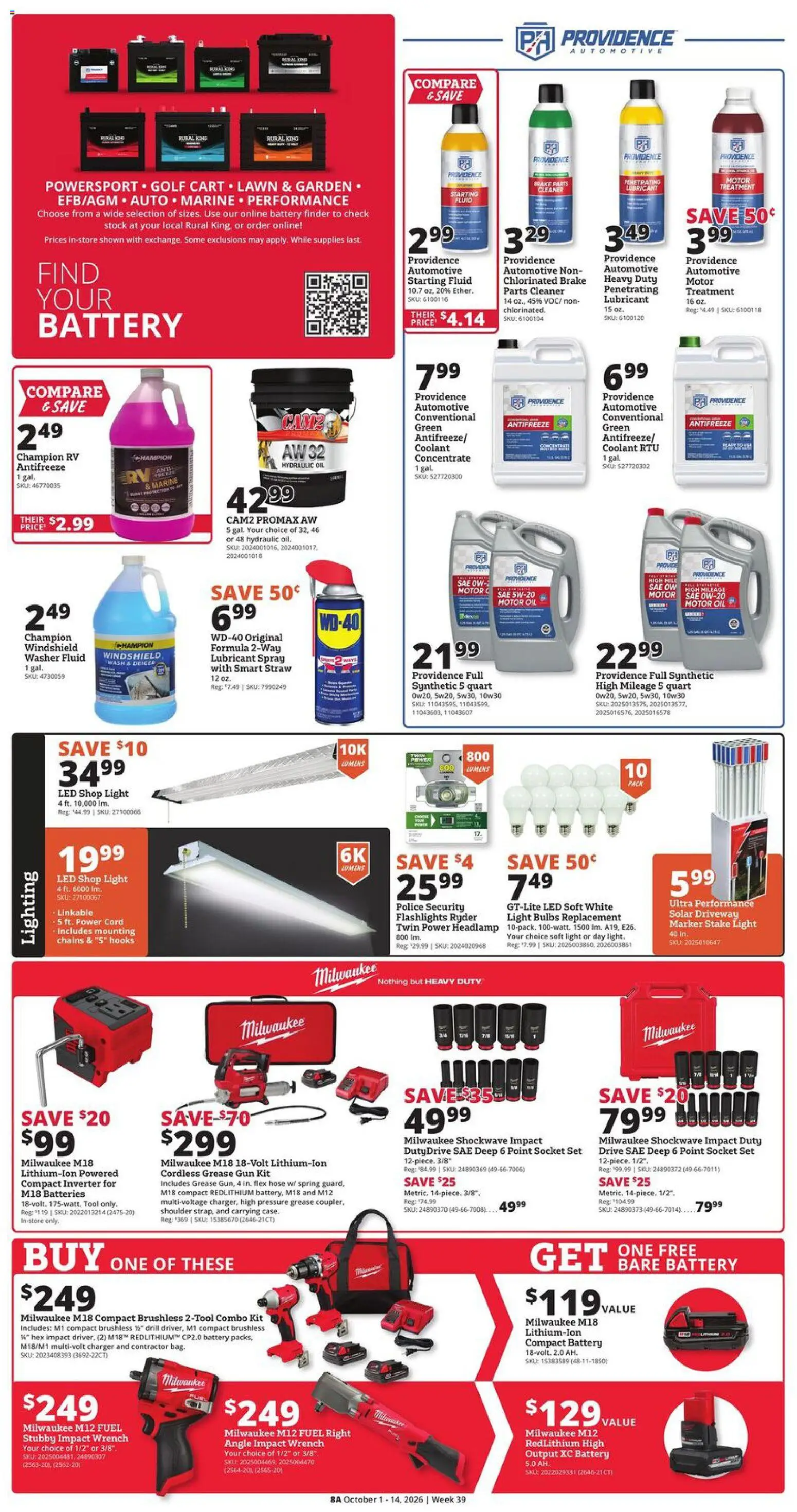 Rural King Weekly Ad - valid from 10/01/2026 | Page: 9 | Products: Wrench, Oil, Motor Oil, Washer