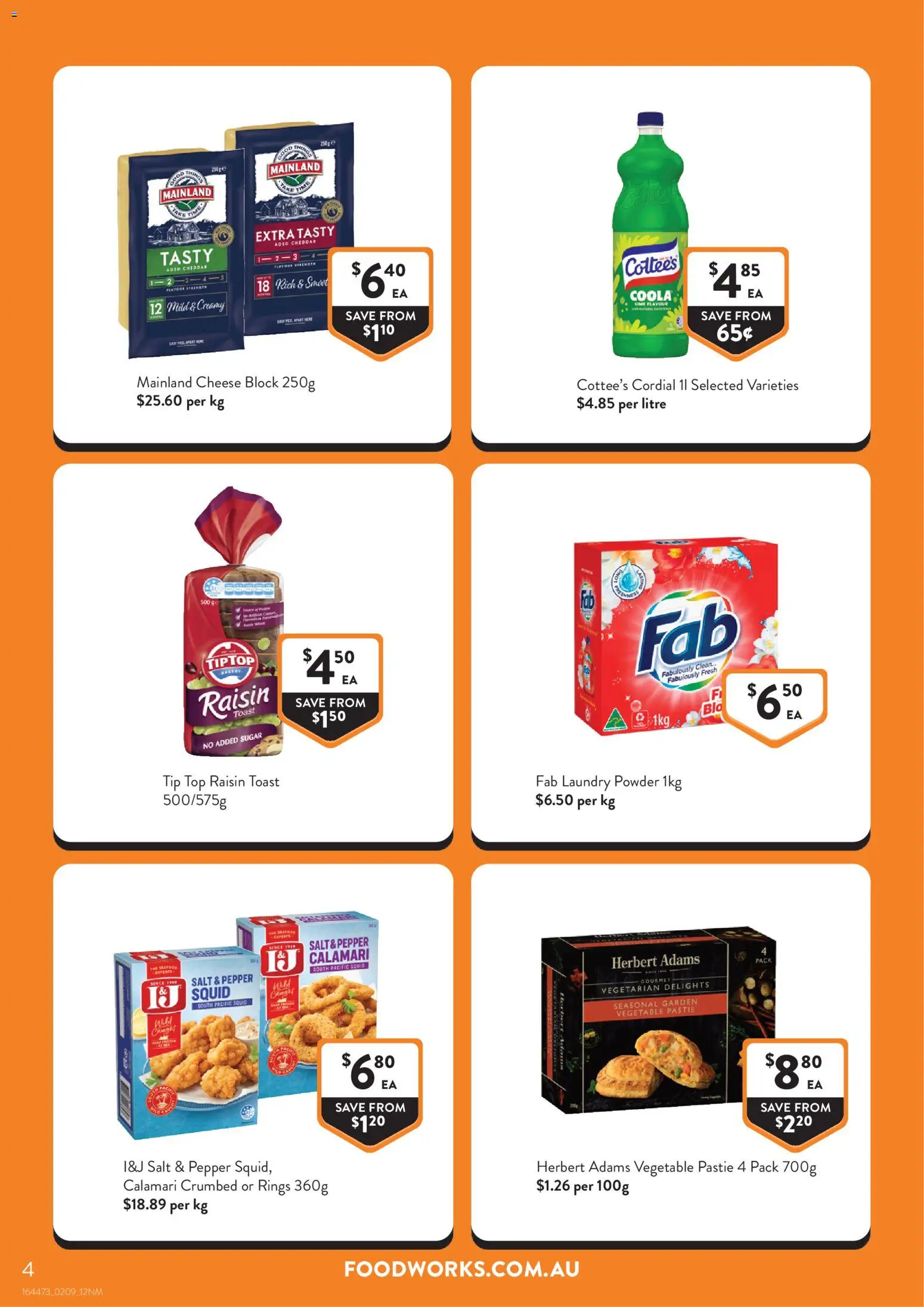 Foodworks catalogue - valid from 02/09/2026 | Page: 4 | Products: Powder, Pepper, Toast, Cheddar