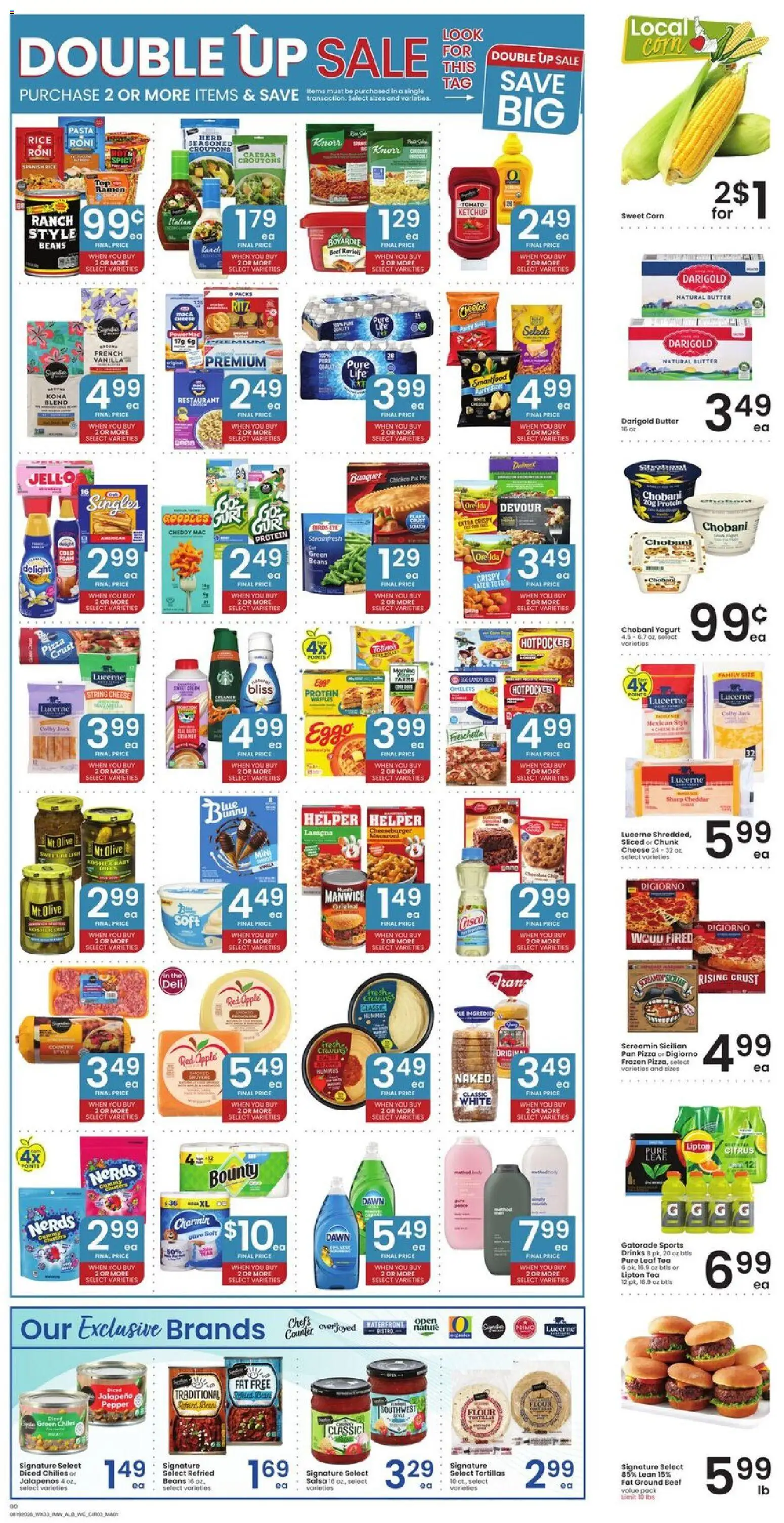 Albertsons Weekly Ad - valid from 08/19/2026 | Page: 4 | Products: Corn, Yogurt, Protein, Hummus