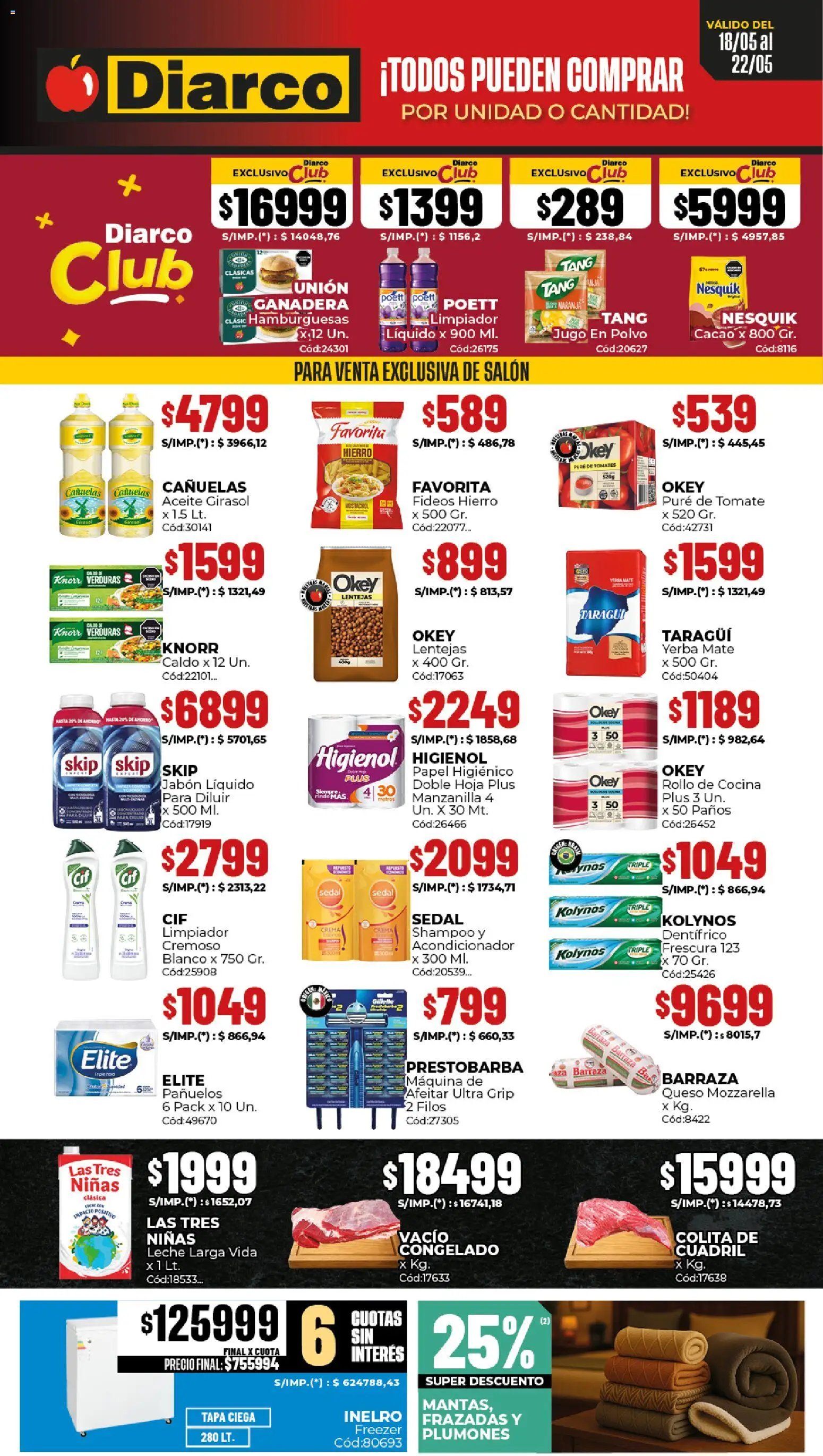 Diarco ofertas │ válido desde el 18.05.2026 | Página: 1 | Productos: Pure de Tomate, Tomates, Limpiador, Crema