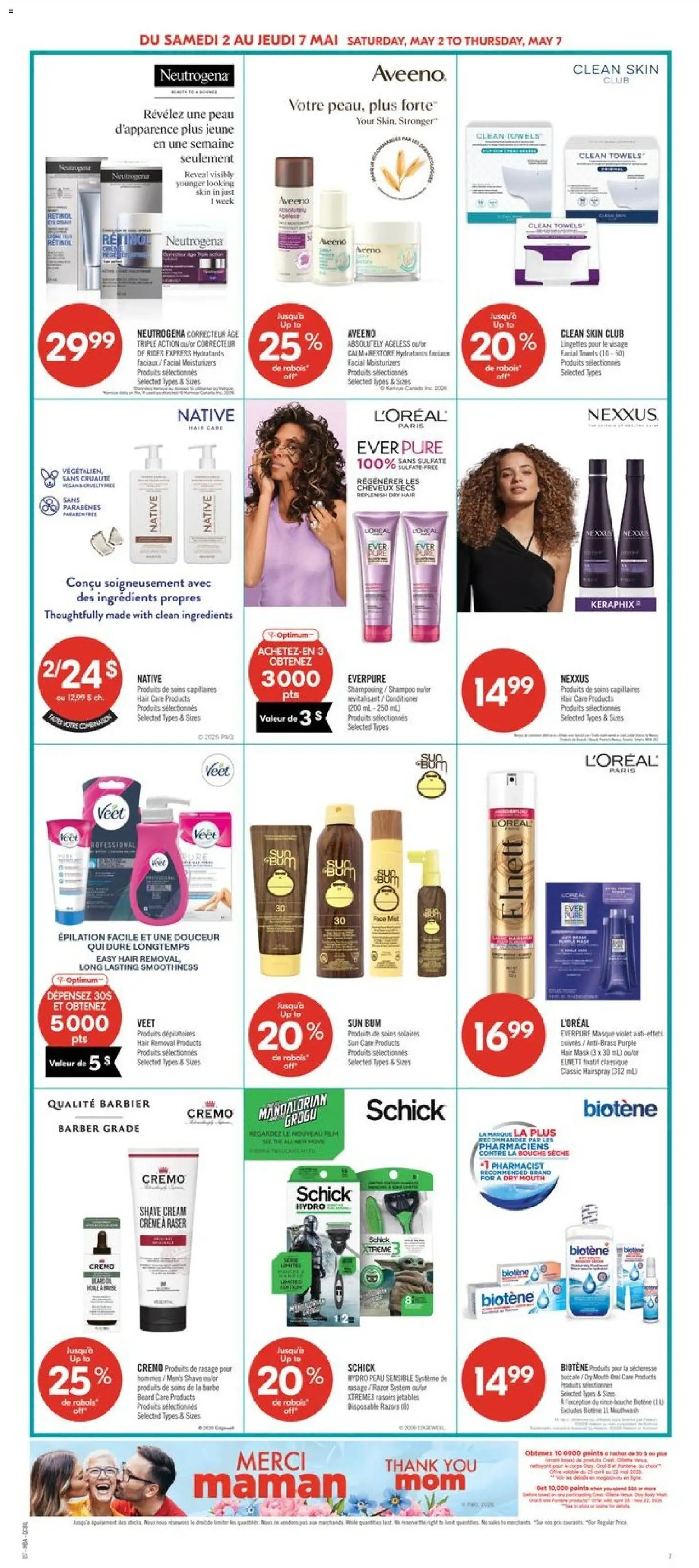 Pharmaprix flyer valid from 02.05.2026 | Page: 14 | Products: Cream, Shampoo, Hair mask, Mouthwash