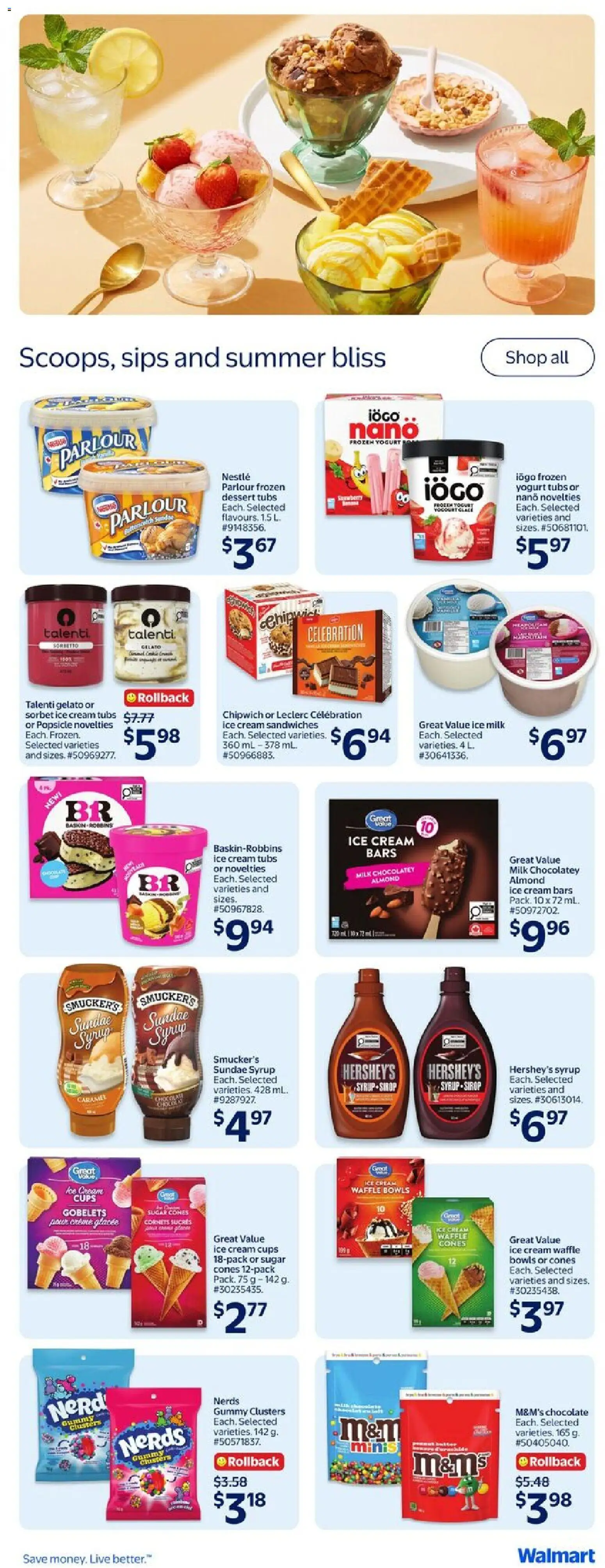 Walmart flyer valid from Jul 23, 2026 | Page: 5 | Products: Cream, Milk, Yogurt, Chocolate