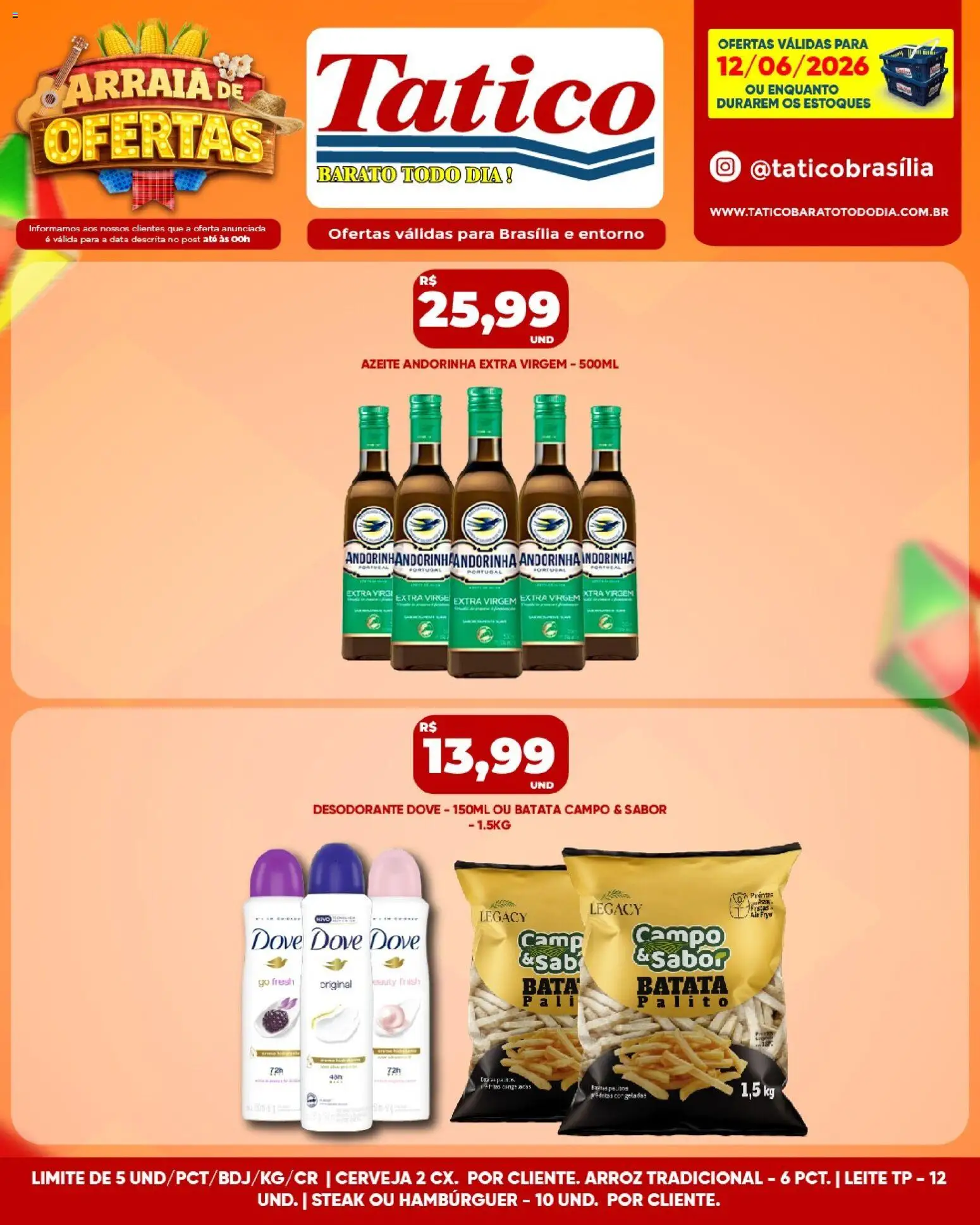 Tatico Folheto - válido de 12.06.2026 | Página: 7 | Produtos: Leite, Cerveja, Arroz, Dove