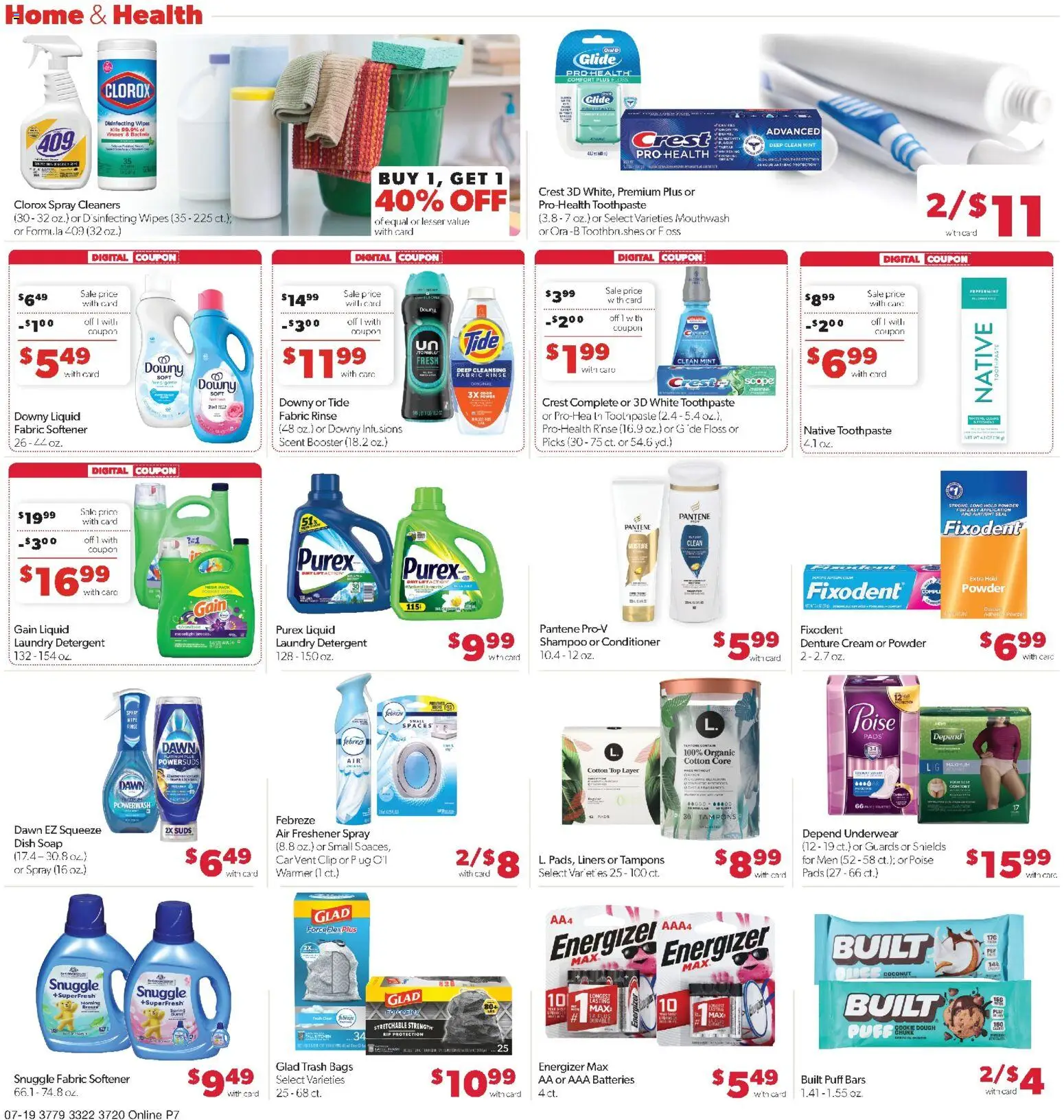 Family Fare Weekly Ad - IA - valid from 07/19/2026 | Page: 12 | Products: Clip, Toothpaste, Fabric softener, Detergent