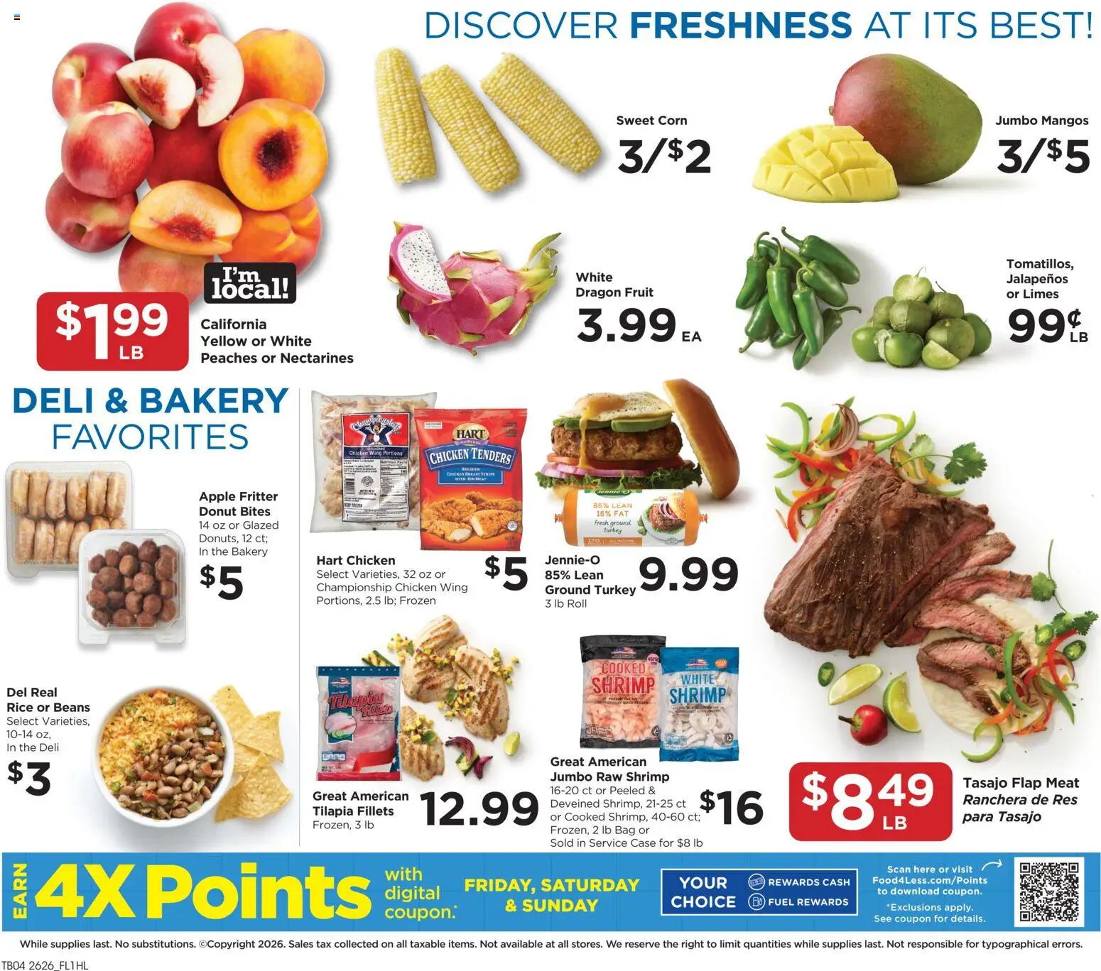 Food 4 Less Weekly Ad - valid from 07/29/2026 | Page: 7 | Products: Bakery, Peaches, Rice, Bag