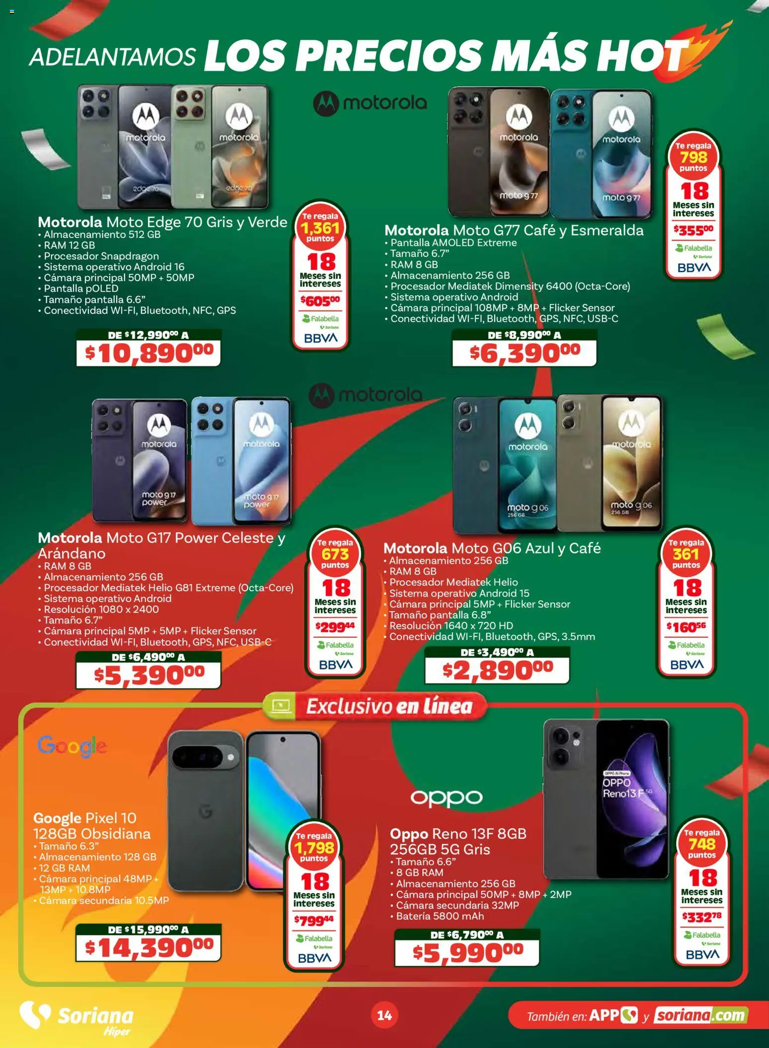 Nuevas ofertas de Soriana válidas en toda la República Mexicana desde el 14.05.2026. ¡Encuentra las mejores ofertas en Soriana Hot Sale! | Página: 14 | Productos: Café, Cámara, Té, Batería