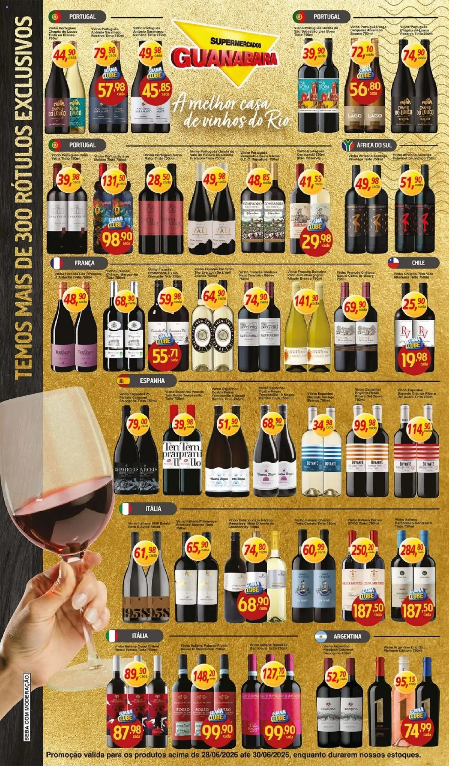 Supermercados Guanabara Folheto - válido de 28/06/2026 | Página: 10 | Produtos: Vinho, Chapéu, Tinta