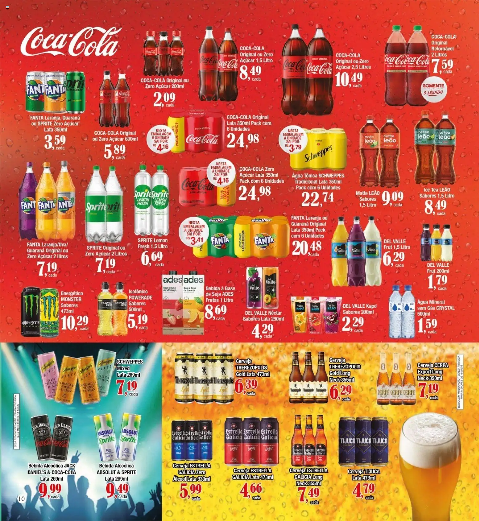 Supermercados Unidos Folheto - válido de 01/10/2026 | Página: 10 | Produtos: Guaraná, Fanta, Energético, Tônica Schweppes