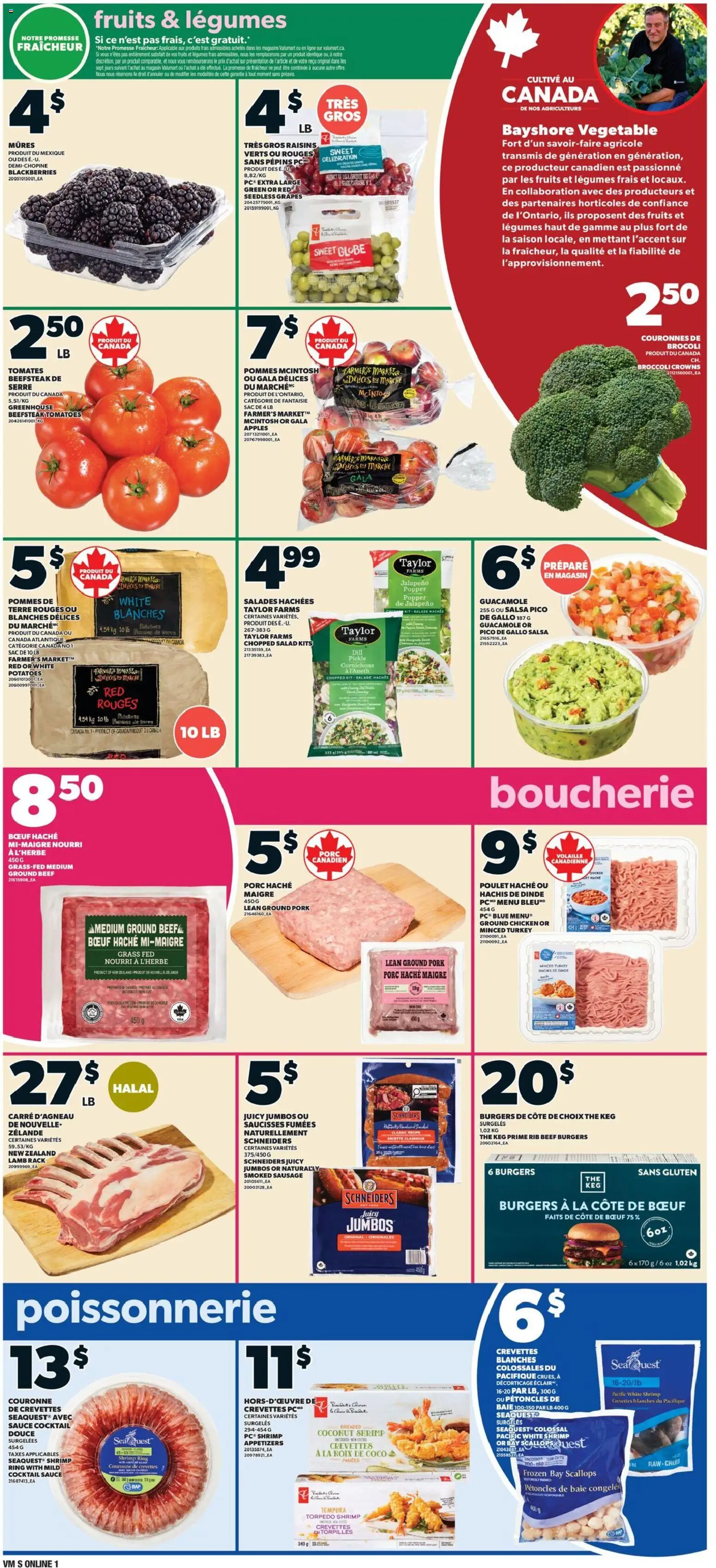 Valu Mart flyer valid from Sep 10, 2026 | Page: 3 | Products: Salad, Burgers, Legumes, Pork