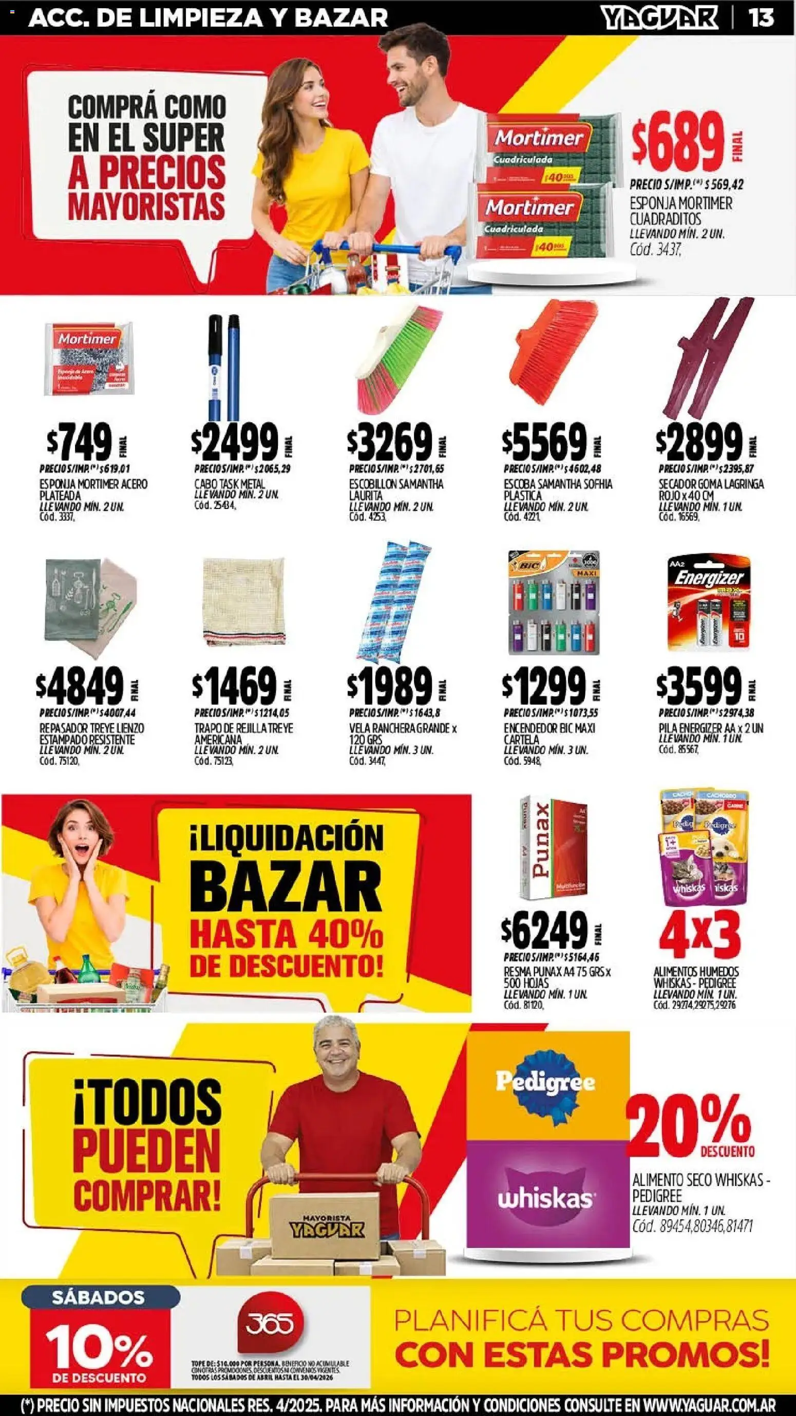 Yaguar - Oferta Semanal Mendoza │ válido desde el 11.05.2026 | Página: 13 | Productos: Pila, Encendedor, Esponja, Escoba
