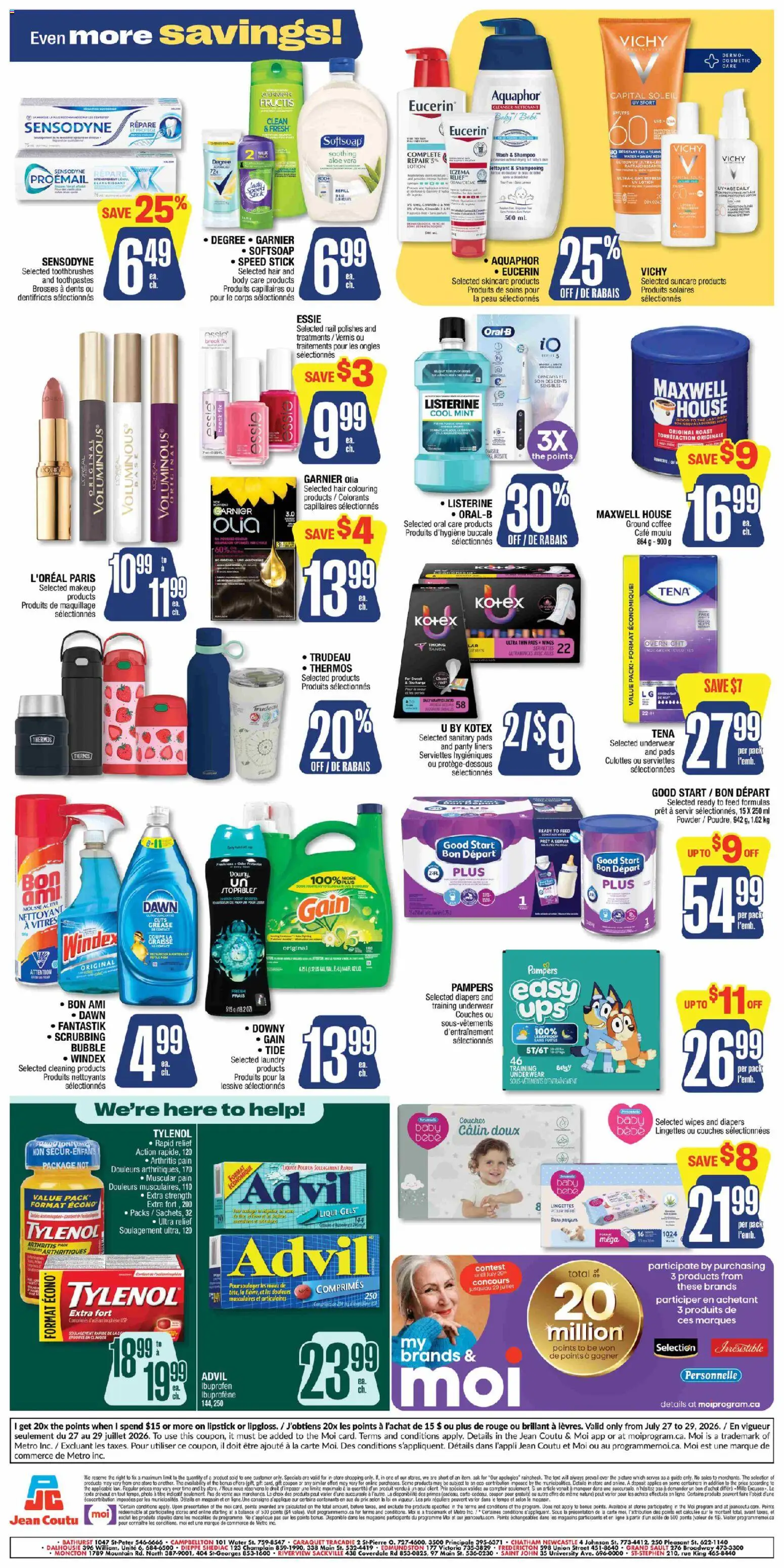 Jean Coutu flyer valid from Jul 23, 2026 | Page: 2 | Products: Powder, Lipstick, Coffee, Underwear