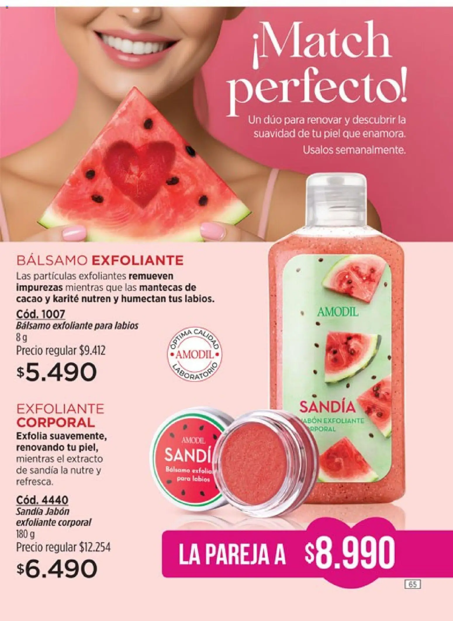 Catálogo Amodil Campaña 2 │ válido desde el 01.02.2026 | Página: 65 | Productos: Sandía, Exfoliante corporal, Jabón, Bálsamo