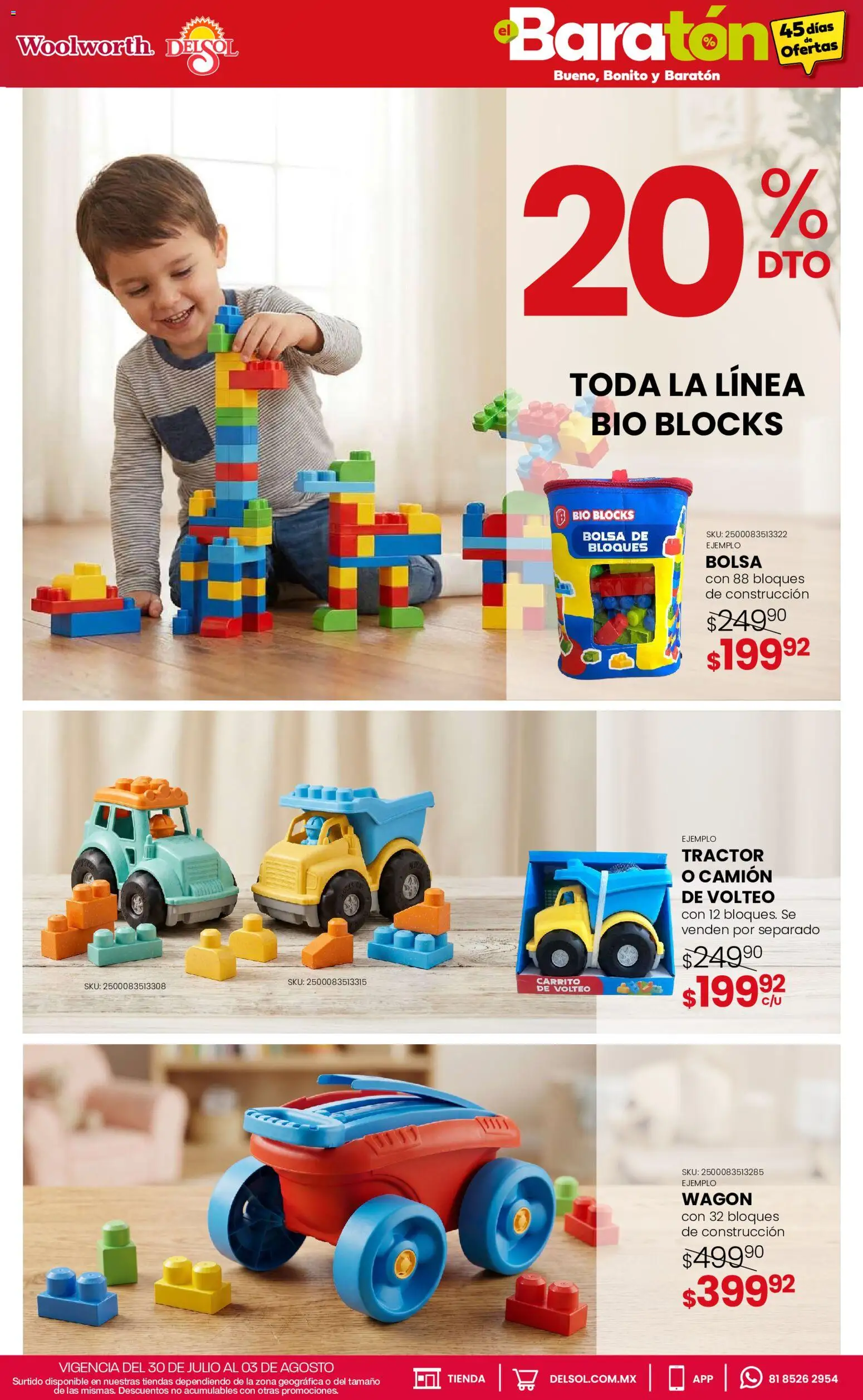 Nuevas ofertas de Del Sol y Woolworth válidas en toda la República Mexicana desde el 30/07/2026. ¡Encuentra las mejores ofertas en Del Sol y Woolworth catálogo Bueno, Bonito y Baratón! | Página: 23 | Productos: Tractor, Bolsa