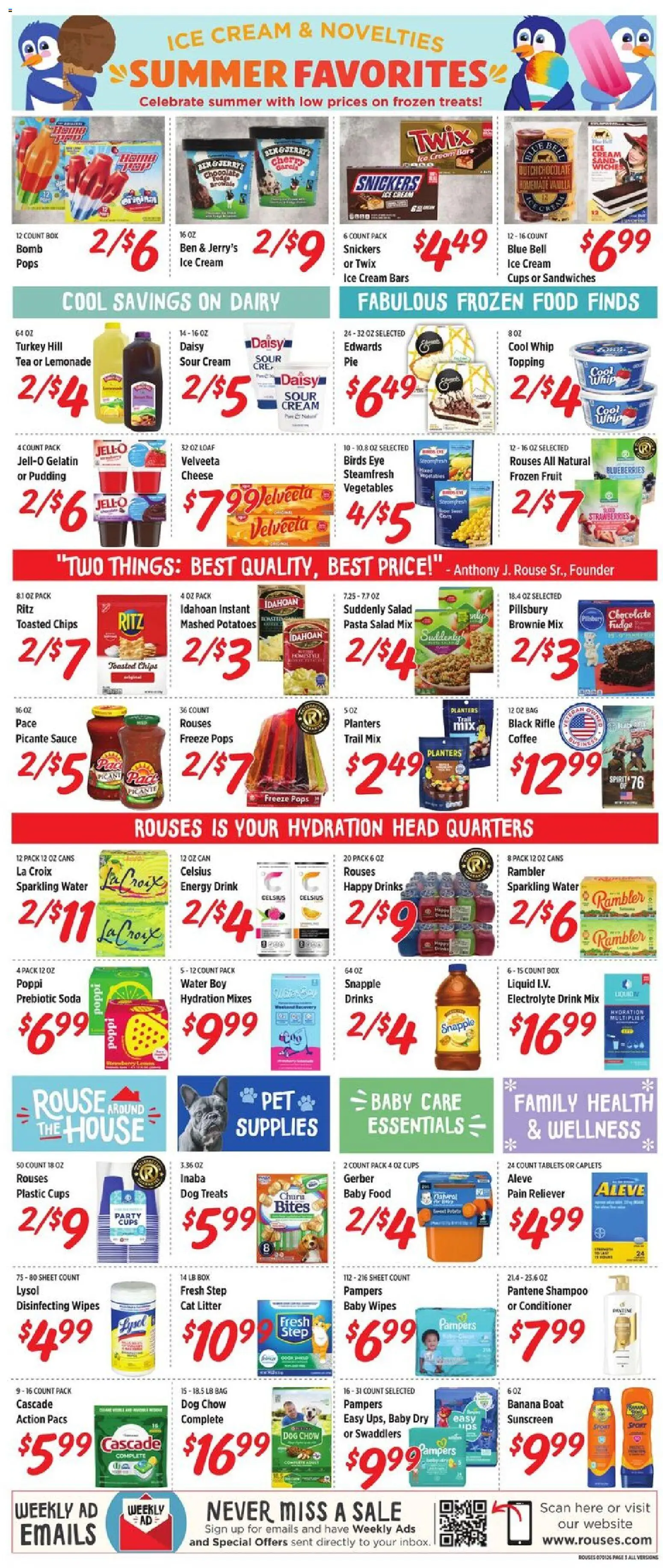 Rouses Weekly Ad - valid from 07/01/2026 | Page: 6 | Products: Cheese, Tea, Potatoes, Baby food