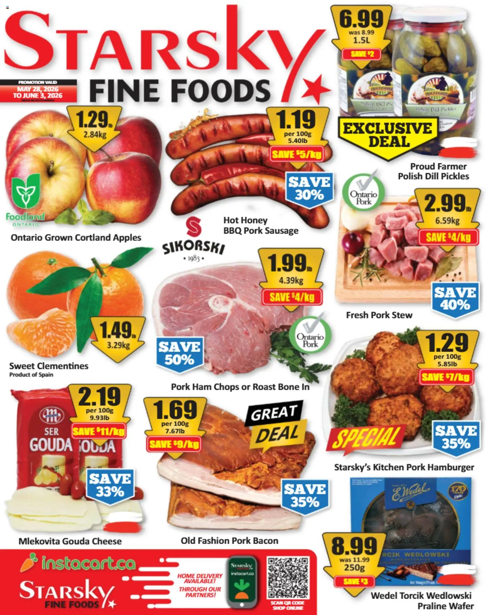 Starsky flyer valid from 28.05.2026 | Page: 1 | Products: Cheese, Ham, Pork, Apples