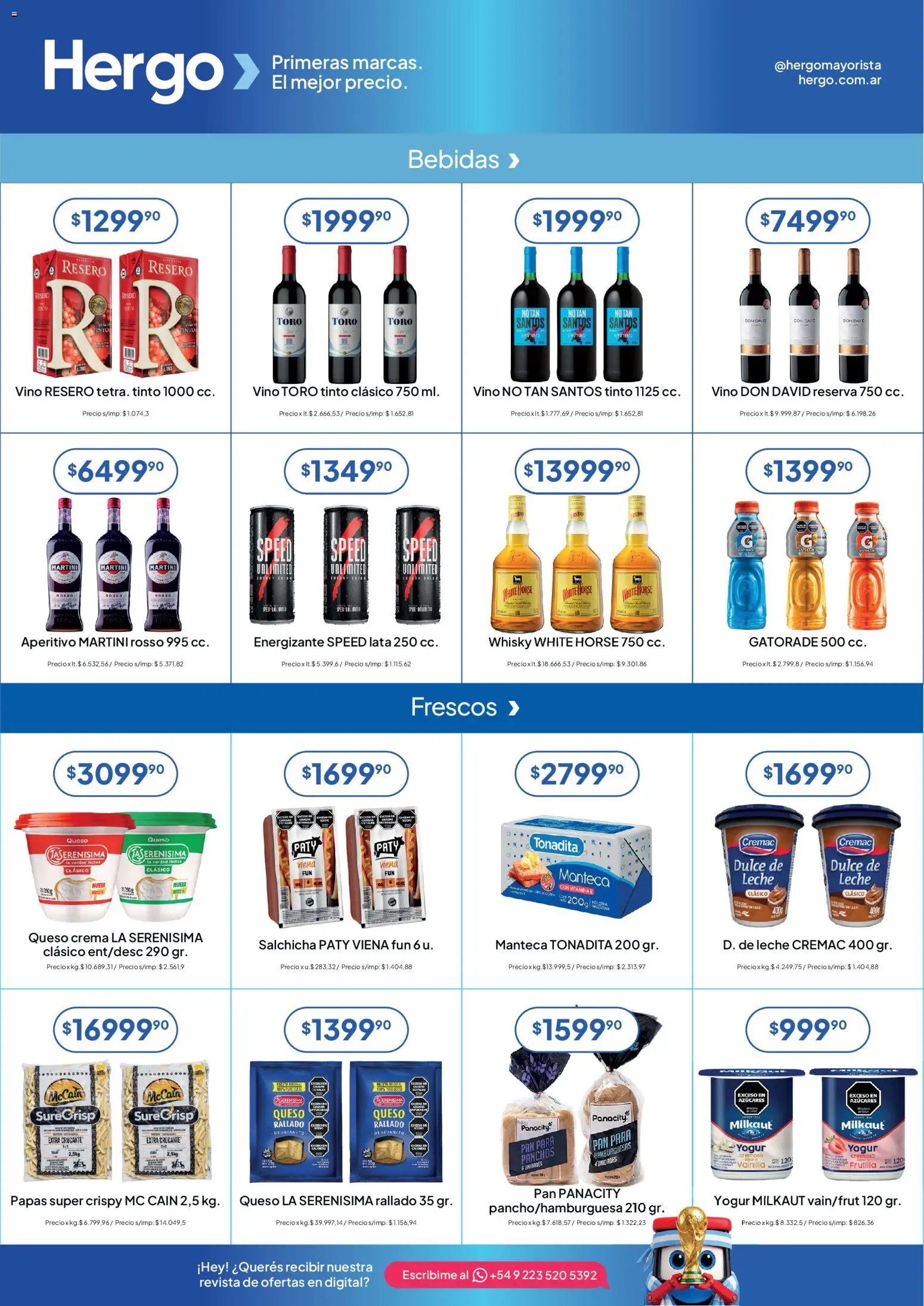 Hergo catálogo │ válido desde el 15/07/2026 | Página: 4 | Productos: Salchicha, Manteca, Pan, Vino